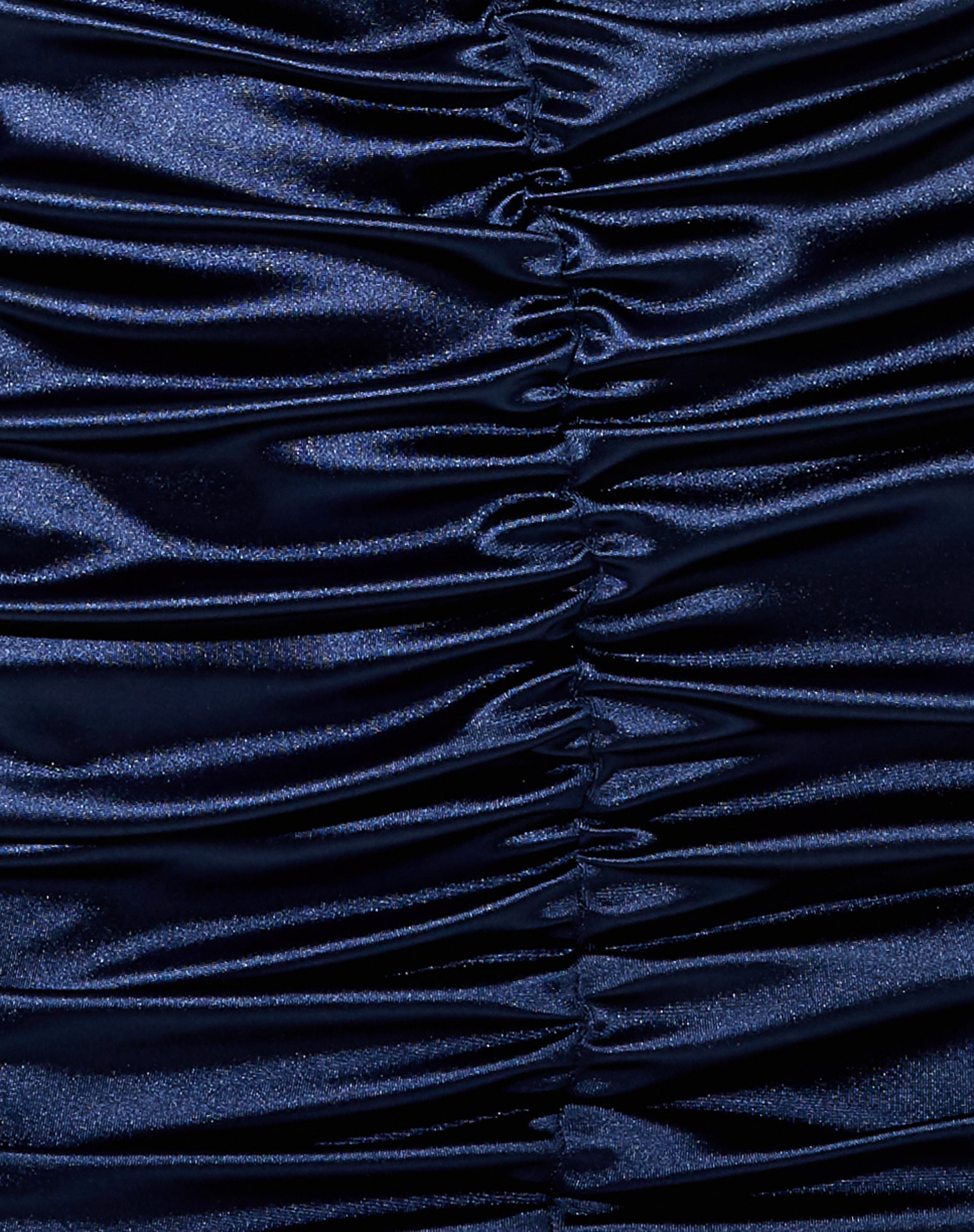 Amilia Mini Dress in Satin Spandex Inky Blue