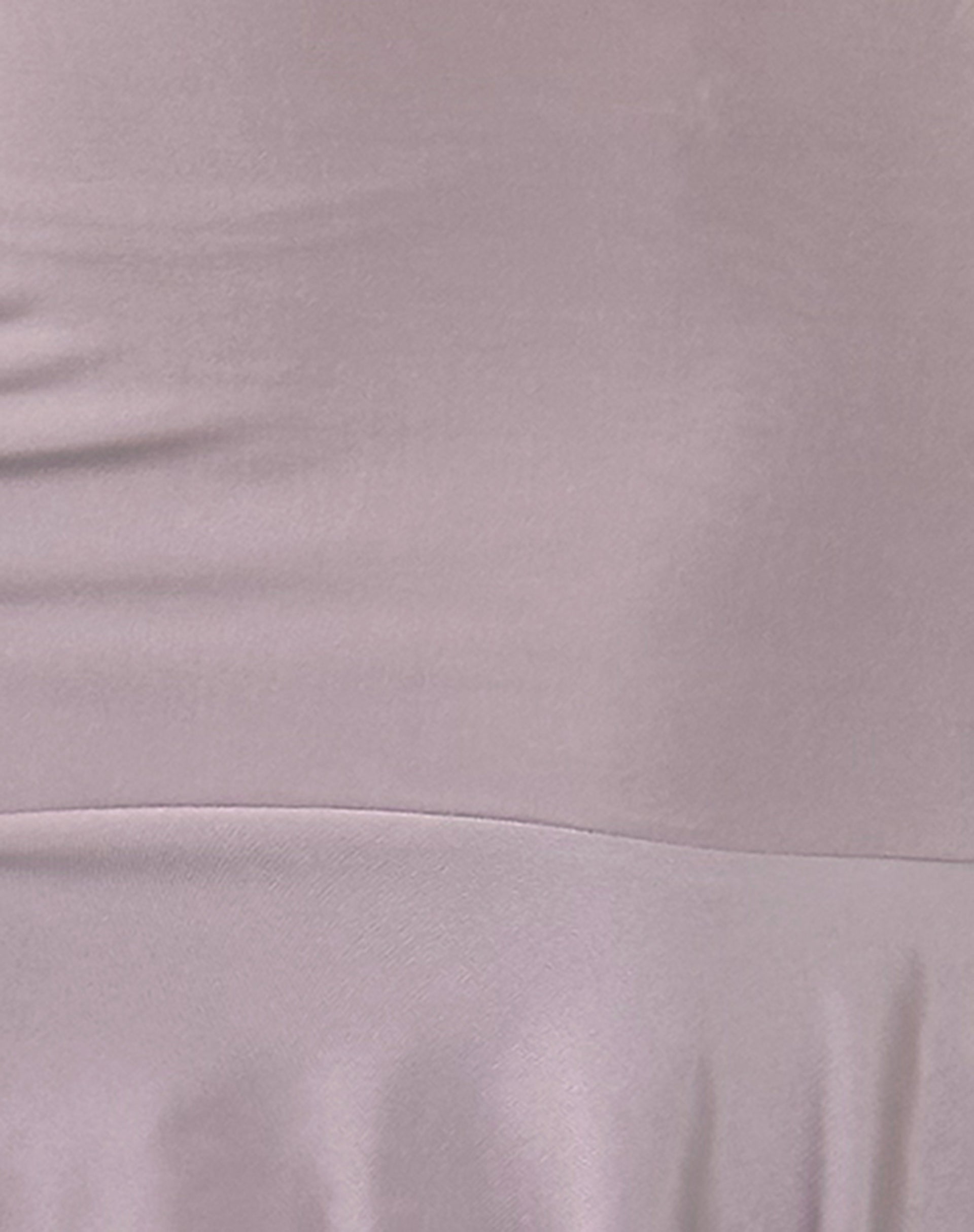 Arwen Backless Ruffle Mini Dress in Slinky Mauve