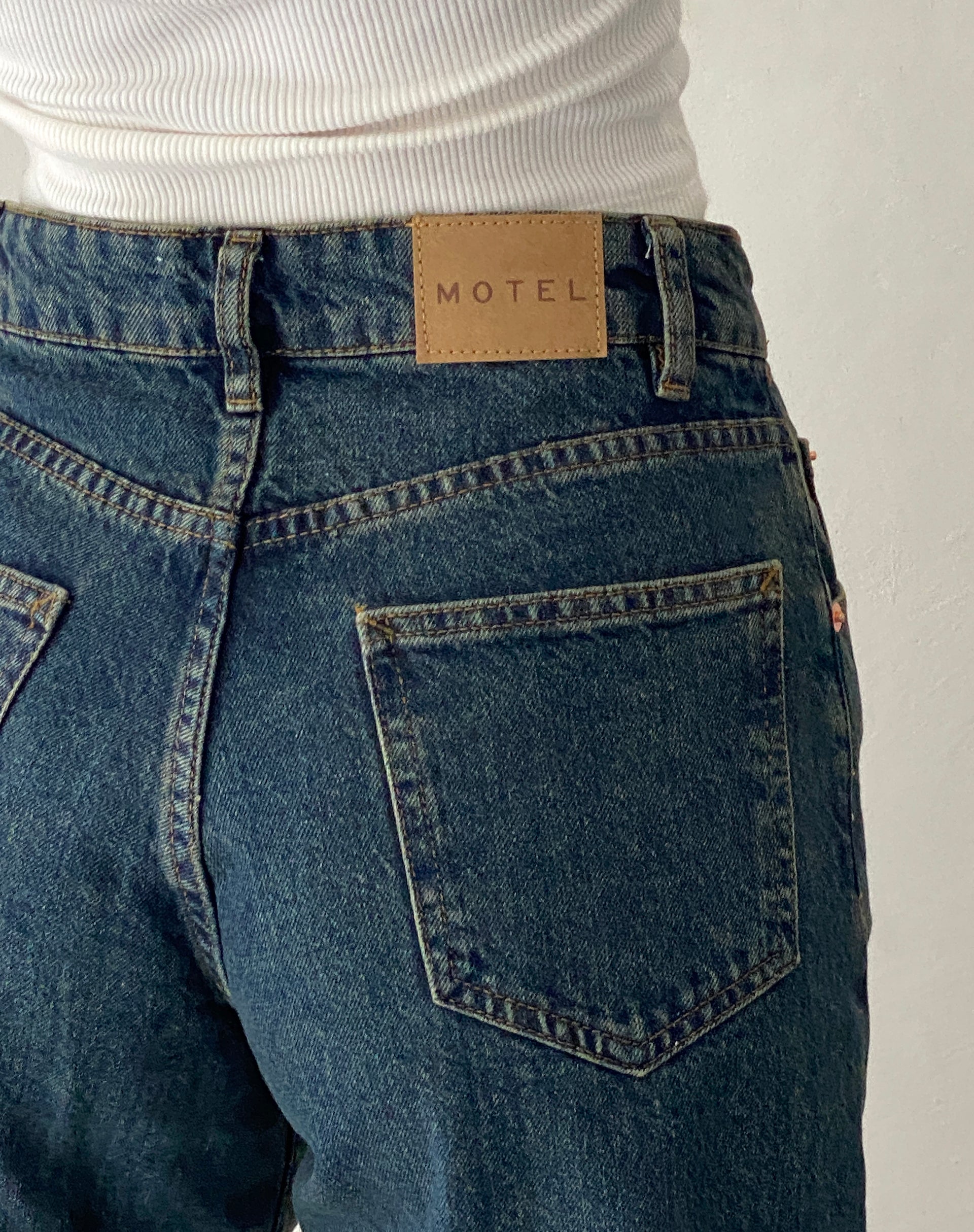 Roomy Mid Rise Jorts in Brown Blue Acid