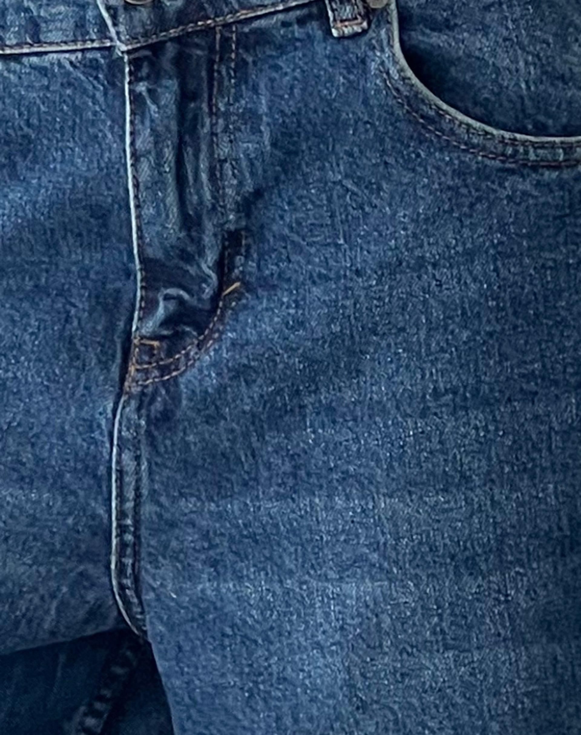 Roomy Mid Rise Long Jorts in Mid Blue Used