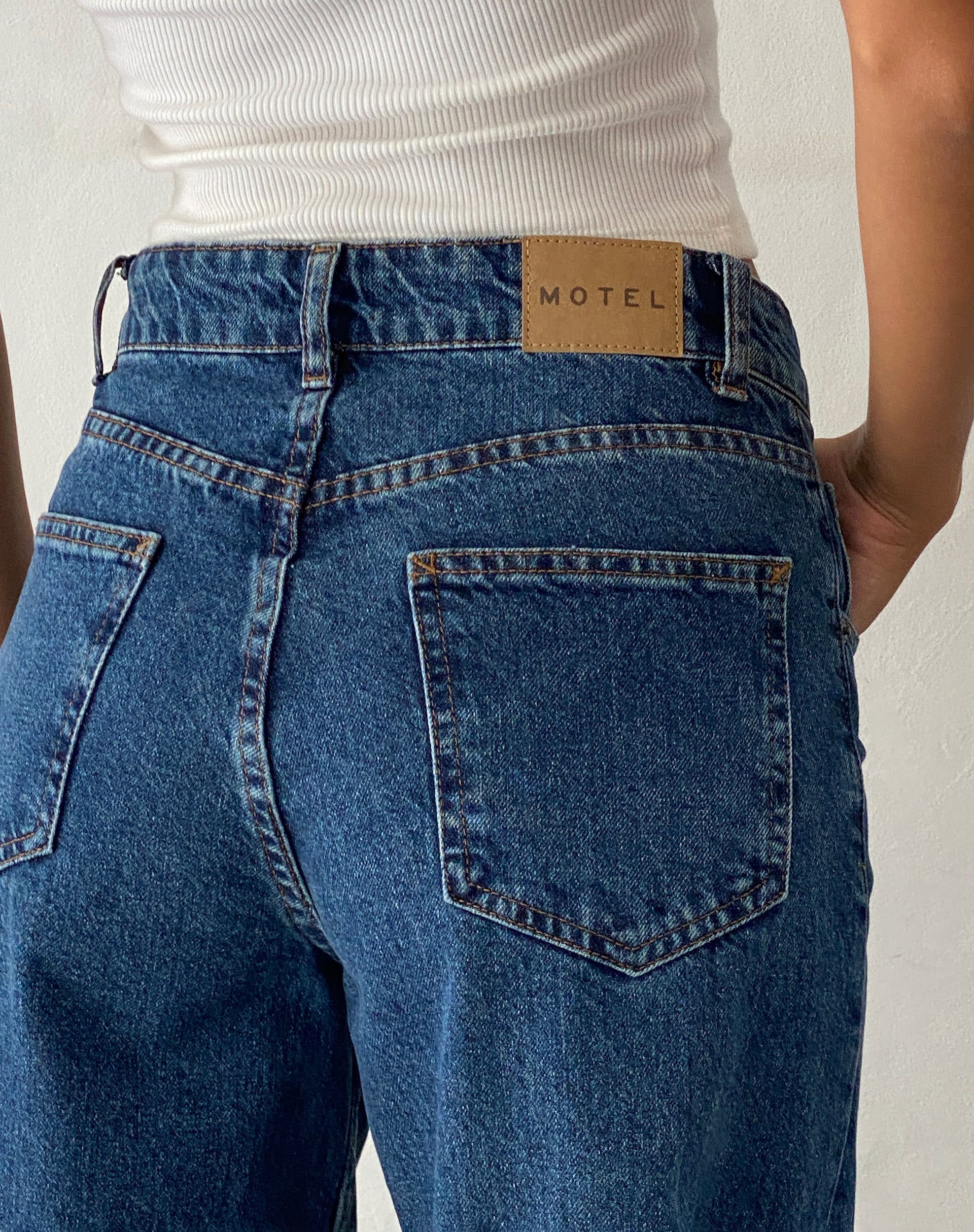 Roomy Mid Rise Jorts in Mid Blue Used