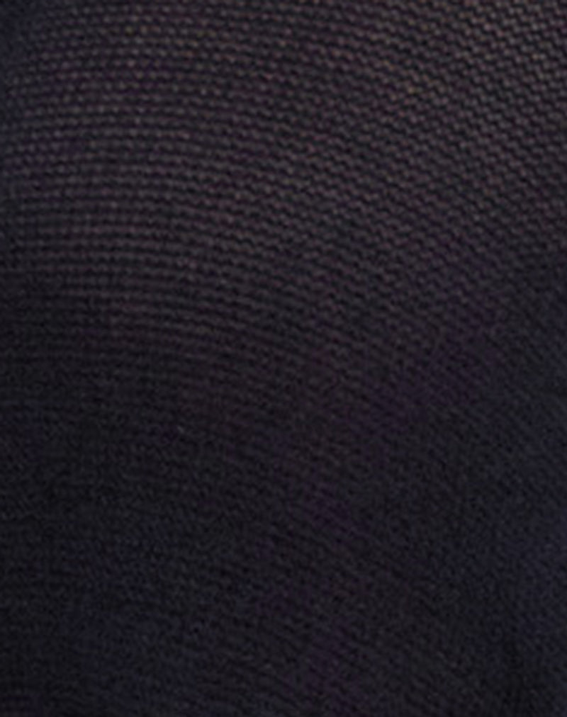 Tierra Fine Knit Midi Skirt in Black