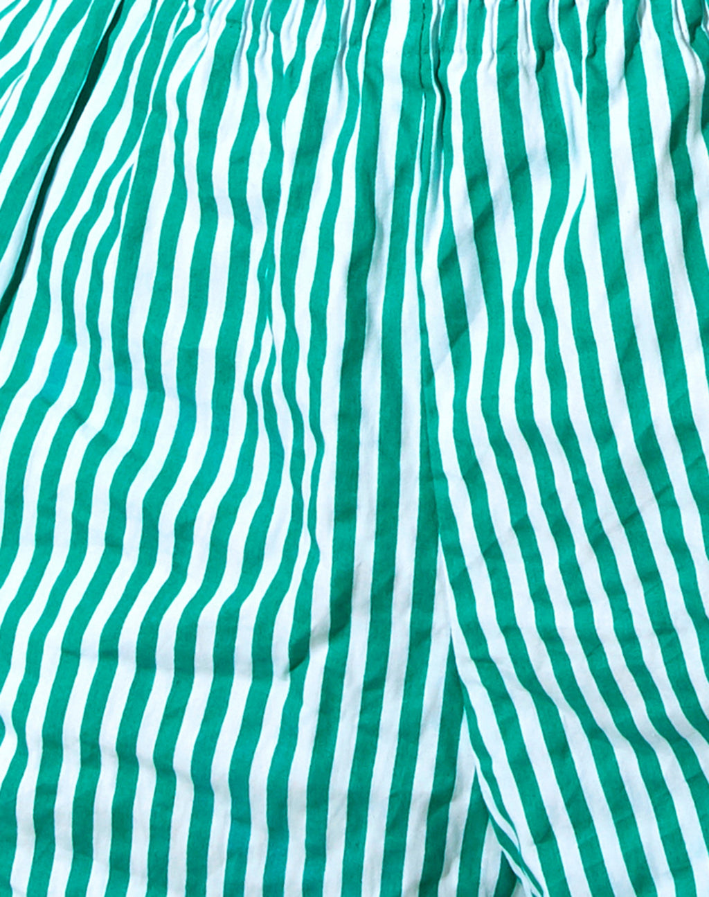 Lala Short in Vertical Stripe Green and White