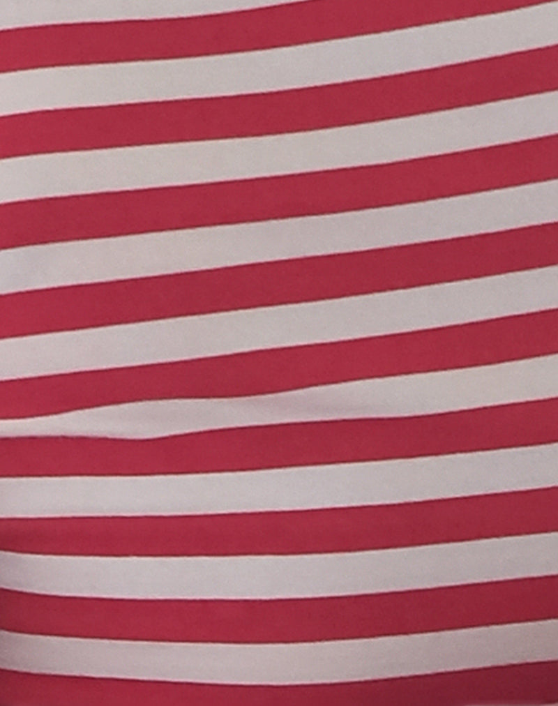 Eunia Micro Shorts in Red and White Stripe
