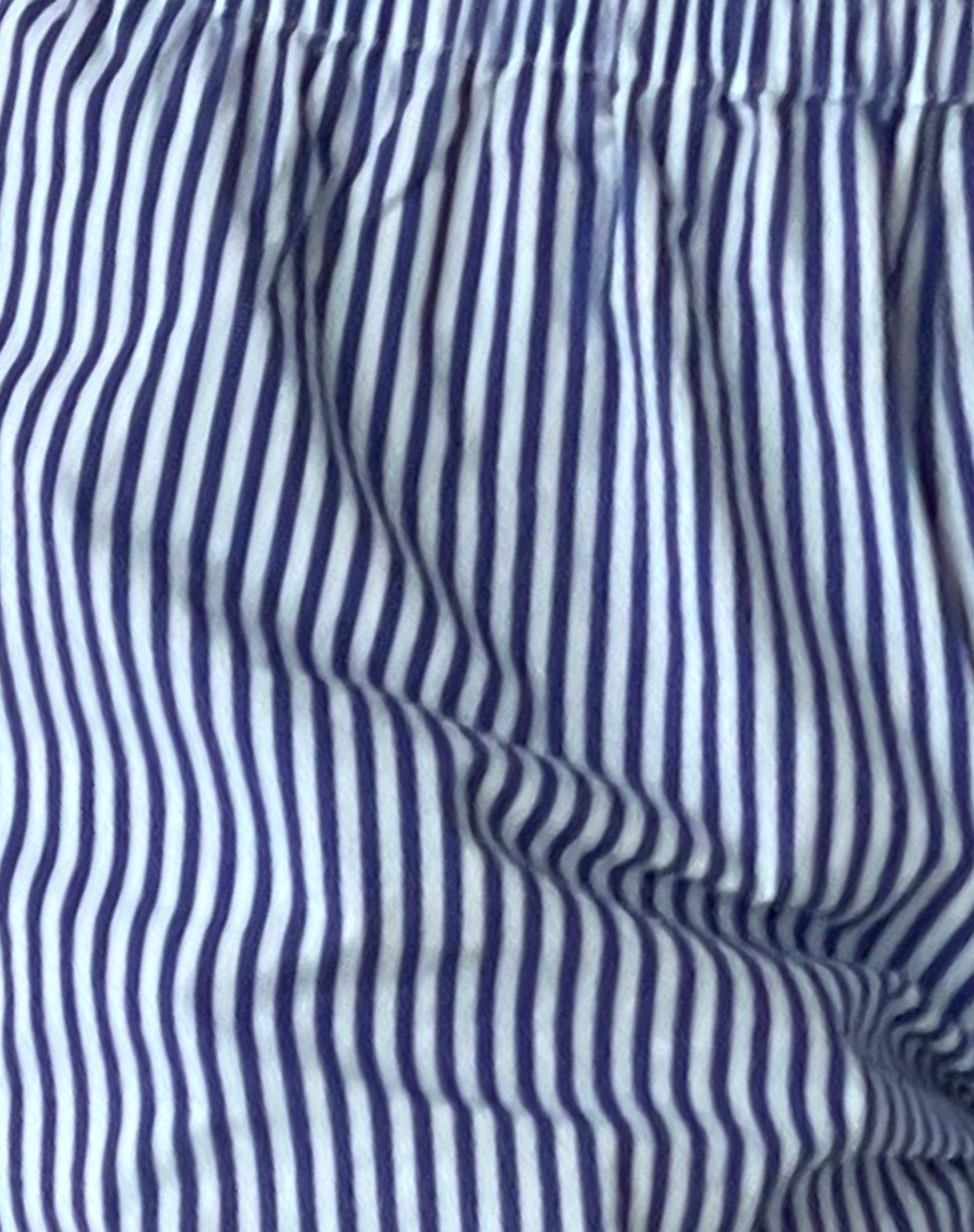 MOTEL X JACQUIE Laboxe Brief Shorts in Poplin Blue Pinstripe