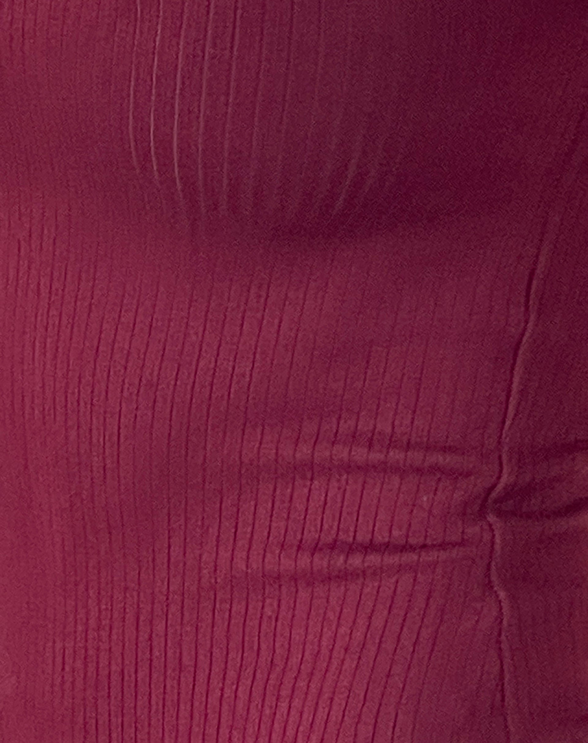 Cantha Maxi Dress in Rib Burgundy