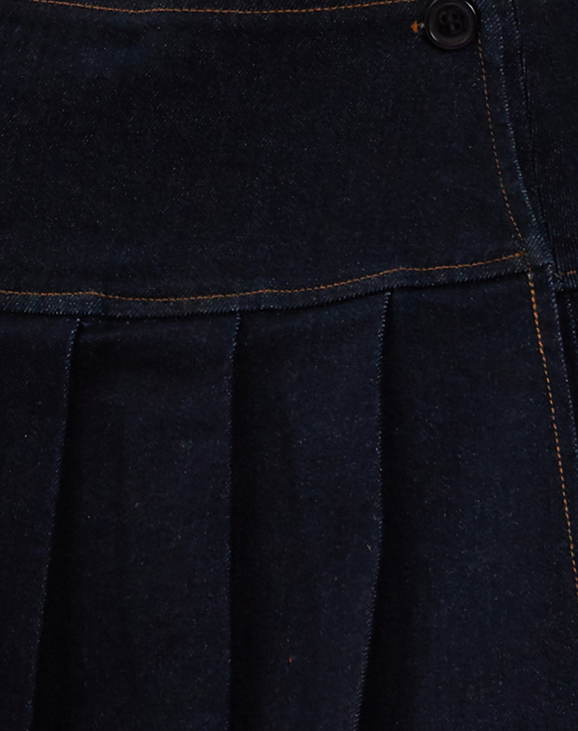 Casini Pleated Micro Skirt in Blue Wash Denim