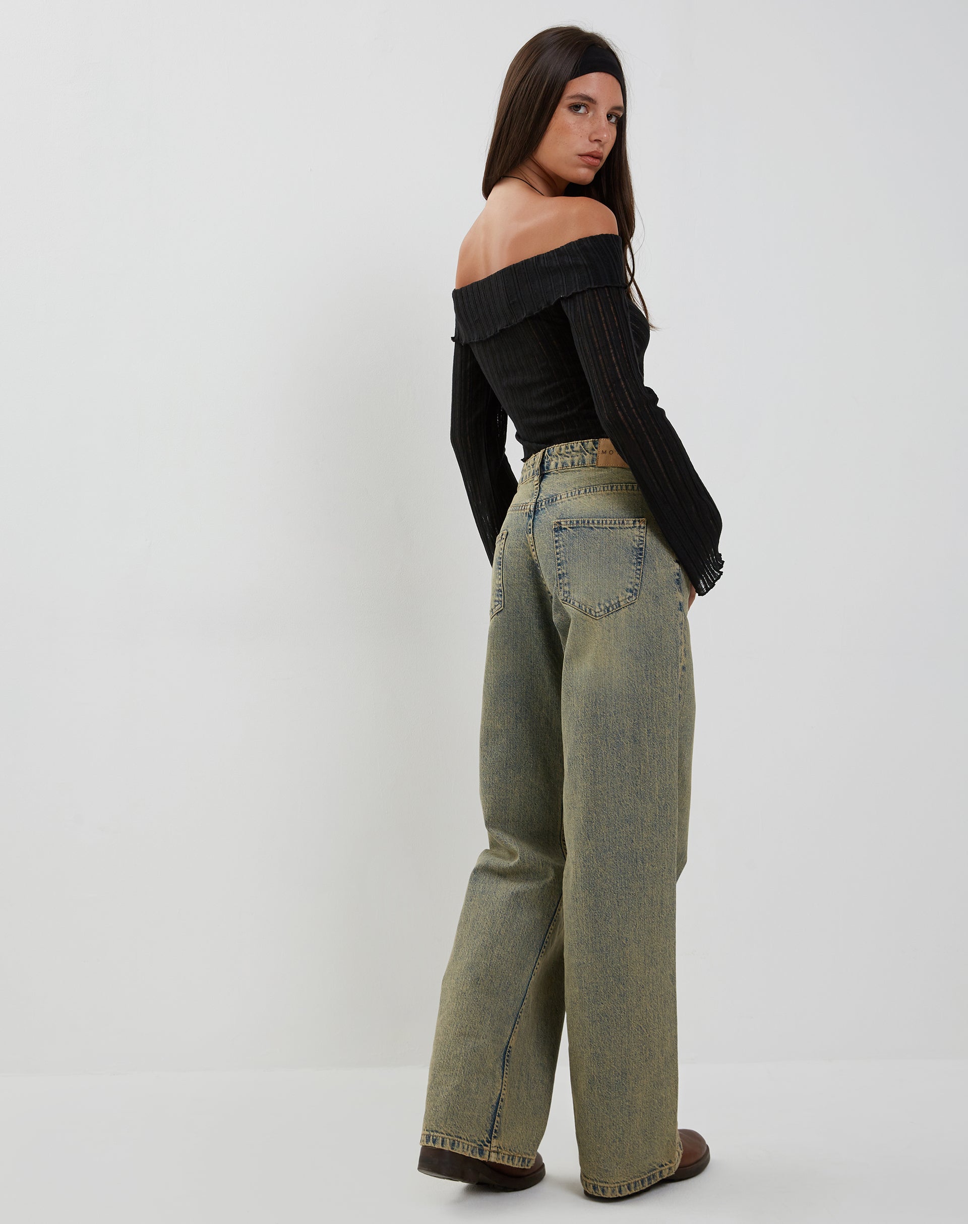 Celeste Butterfly Bardot Top in Black