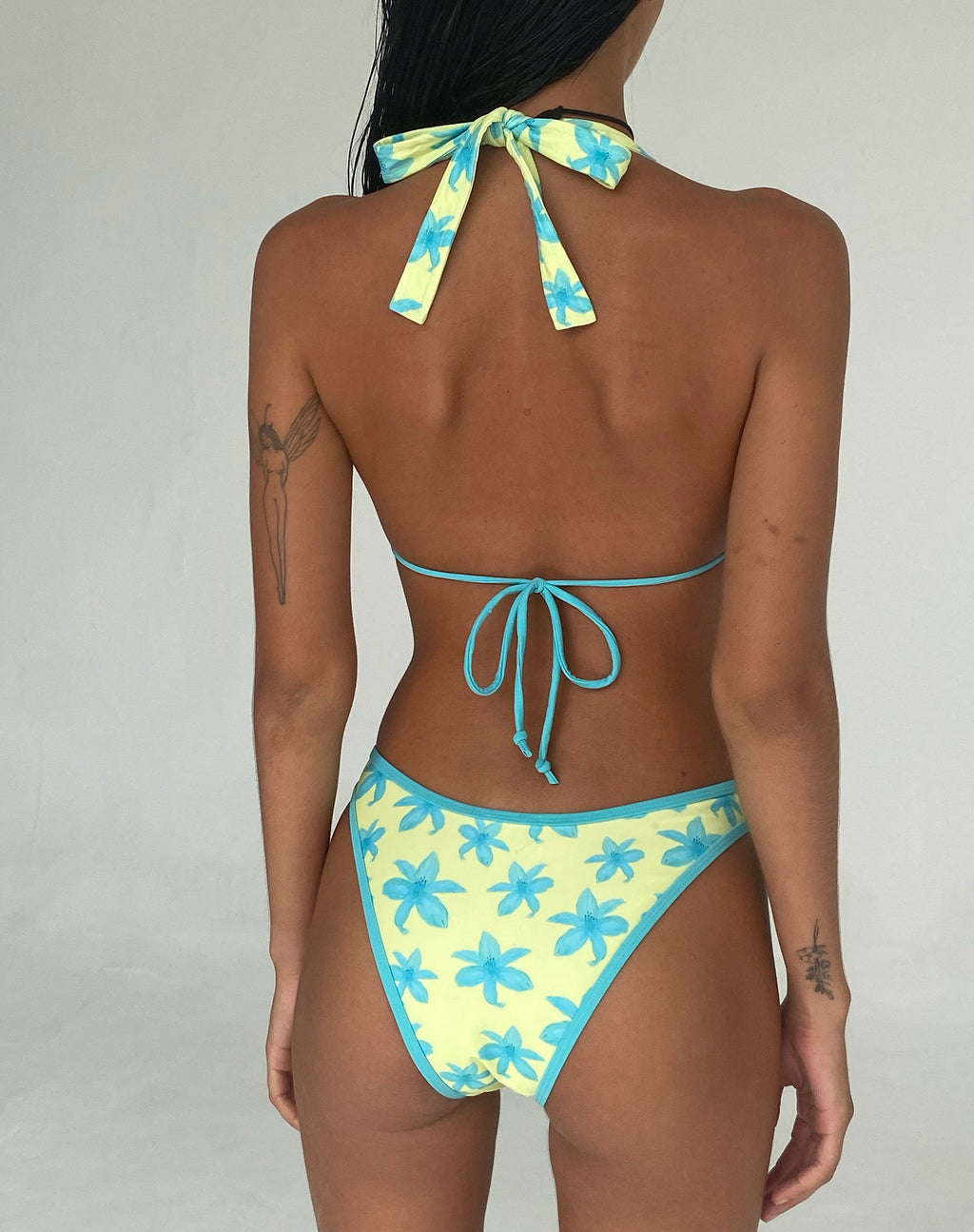 Farida Bikini Bottom in Yellow Painted Flower