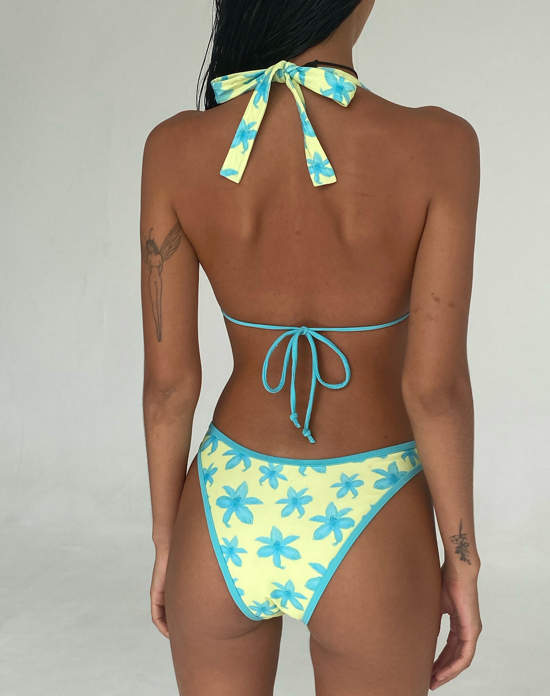 Farida Bikini Bottom in Yellow Painted Flower