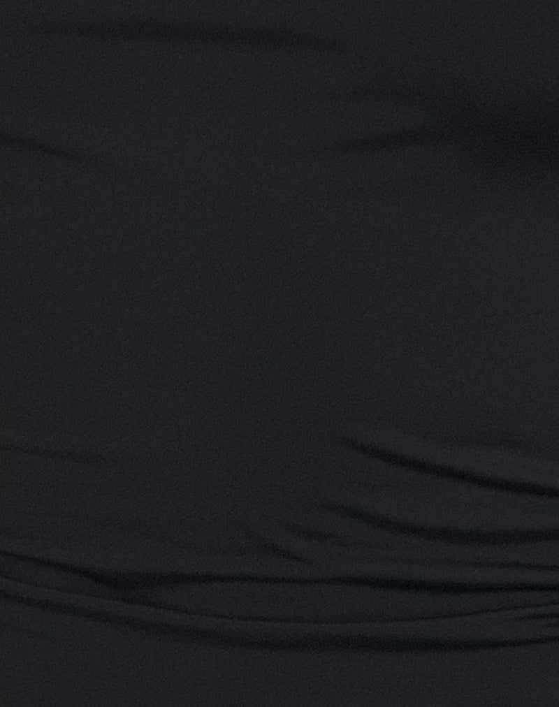 Chuya Cowl Back Top in Slinky Black