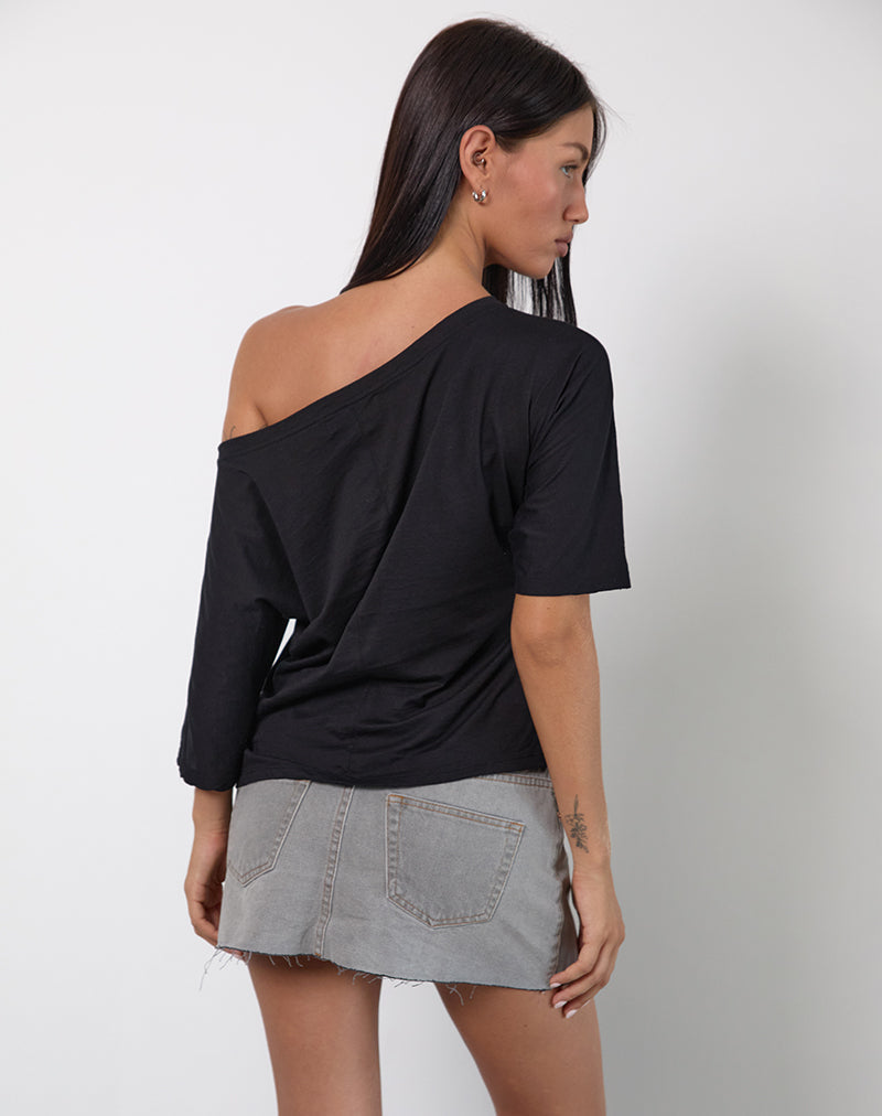 DAMAN OFF SHOULDER BASIC TOP BLACK