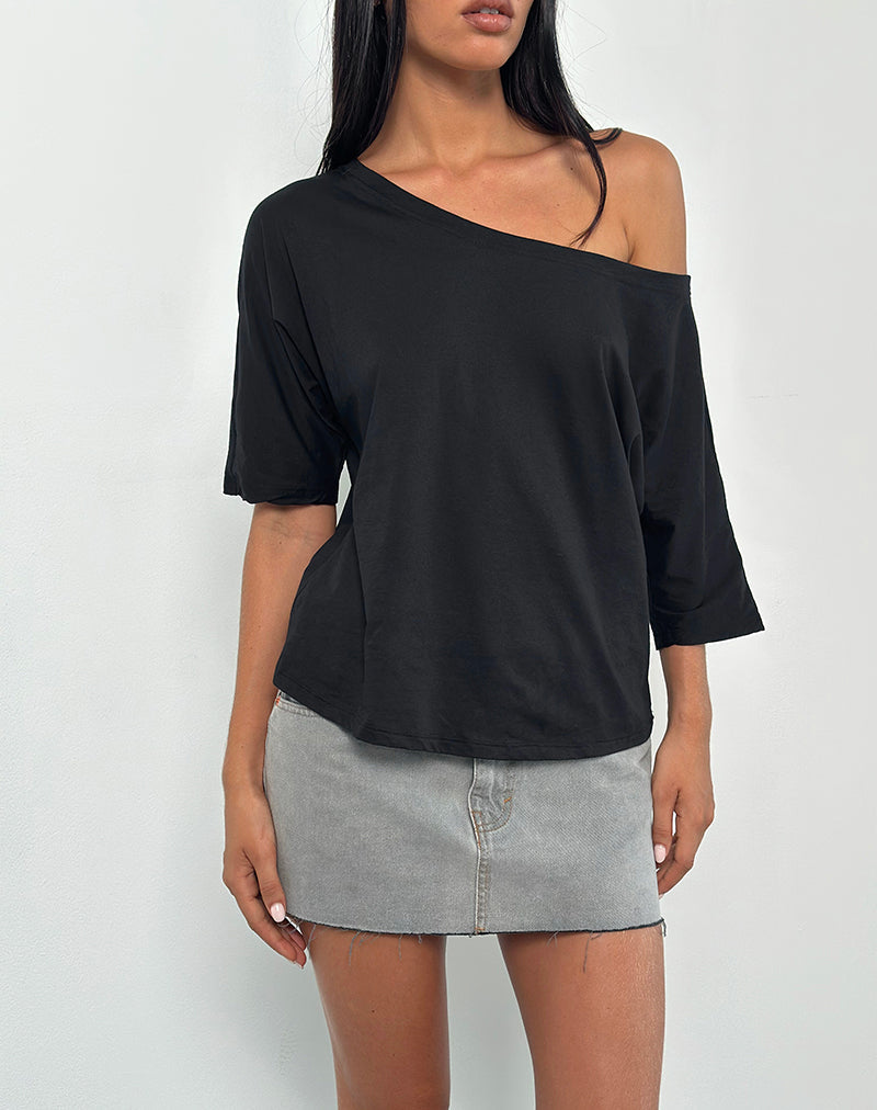 DAMAN OFF SHOULDER BASIC TOP BLACK
