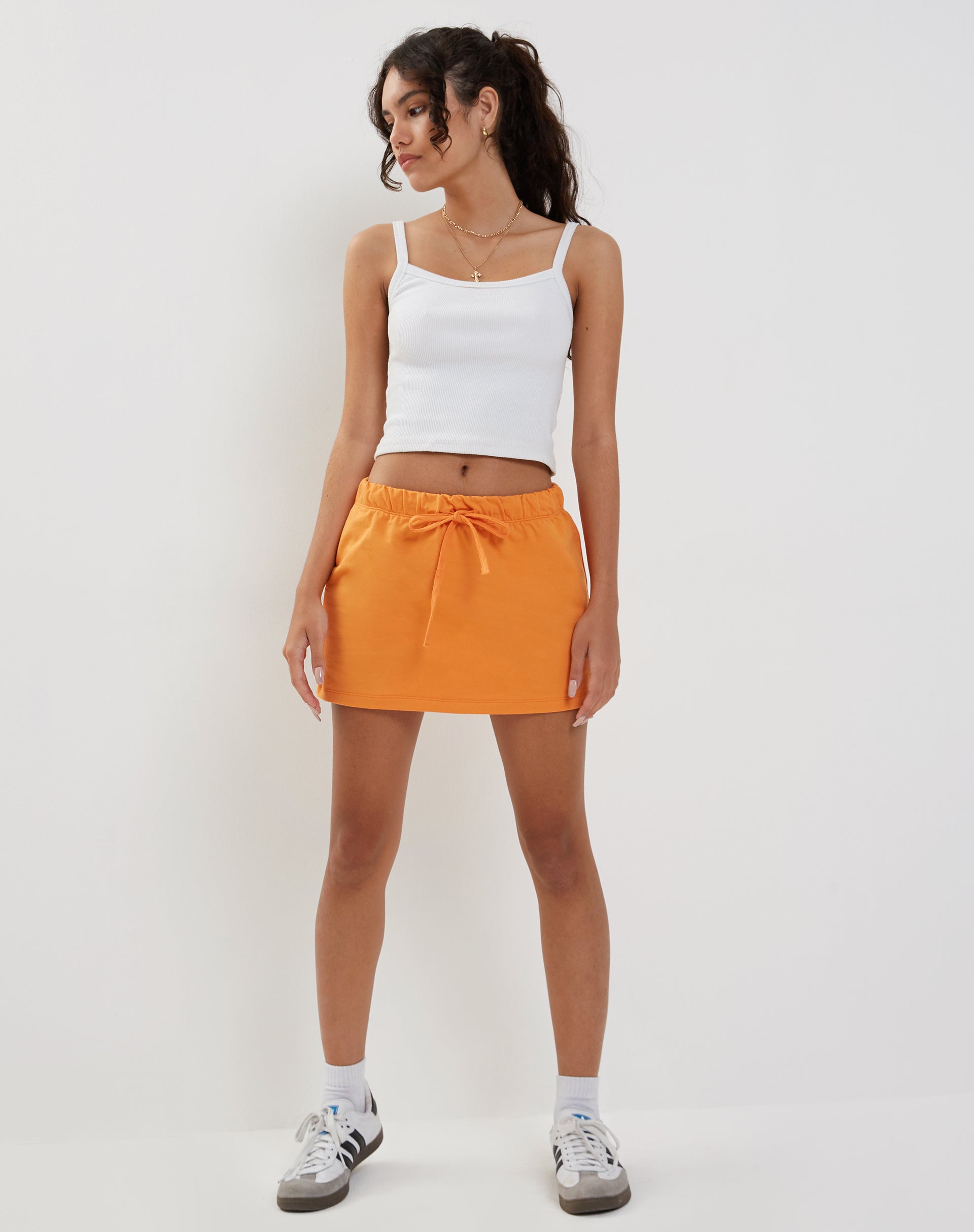 Dheca Mini Skirt in Dark Orange