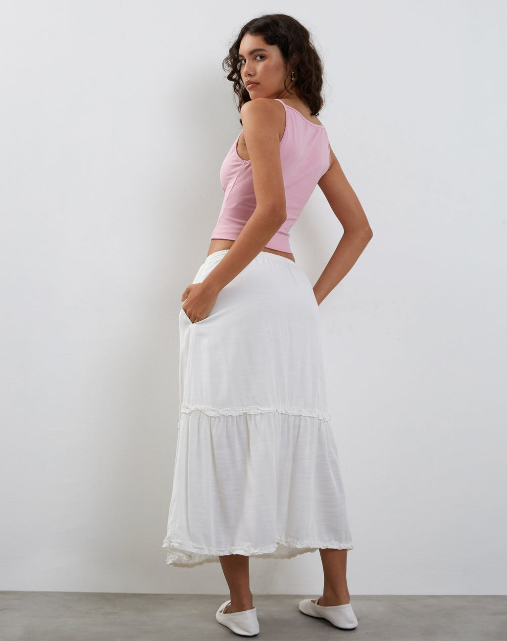 Dudley Vest Top in Flamingo Pink