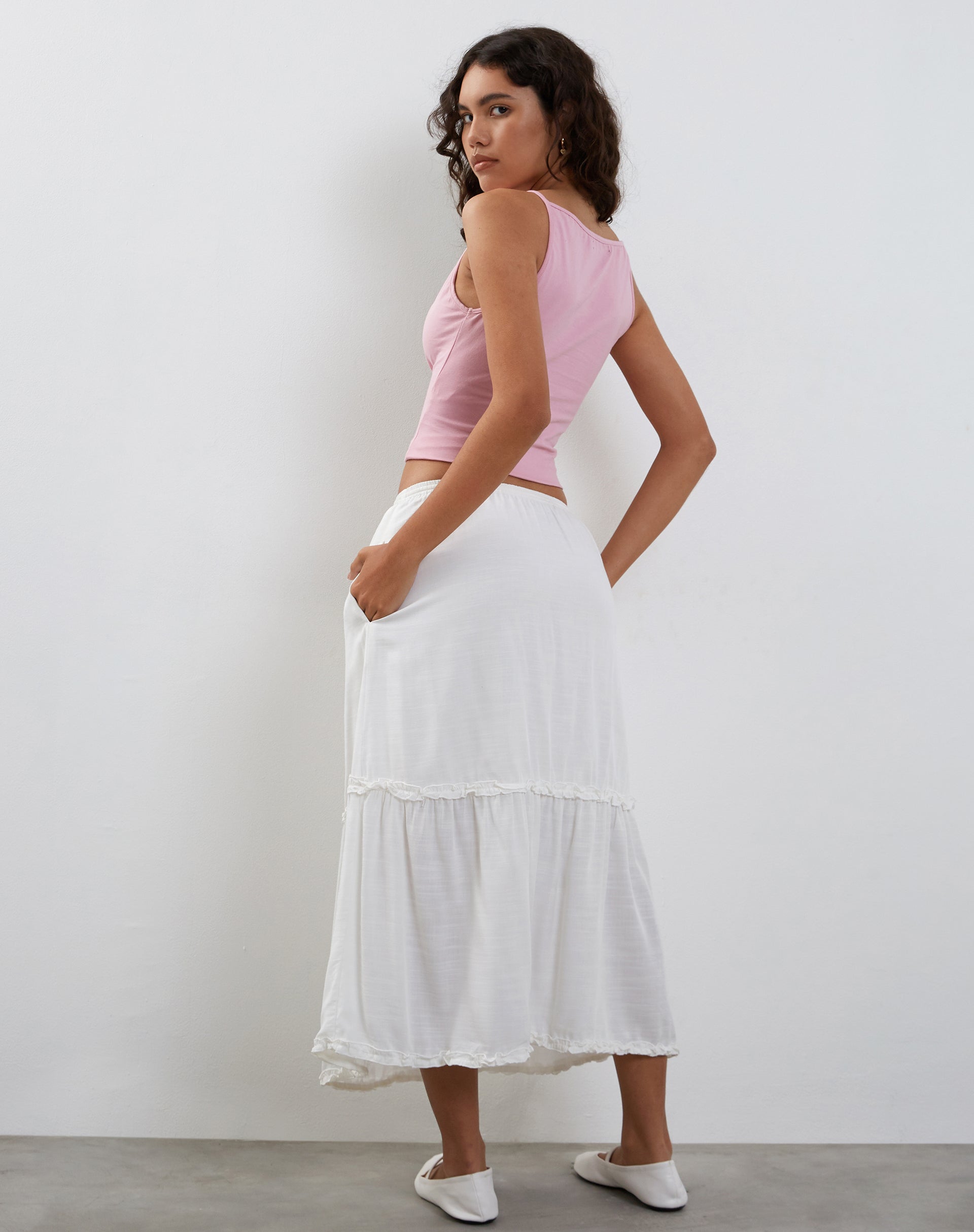 Dudley Vest Top in Flamingo Pink