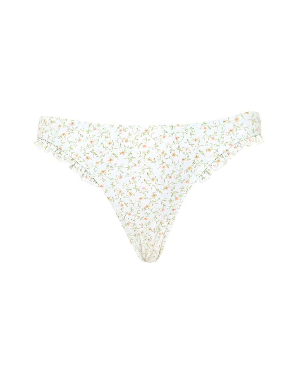 Effie Frill Bikini Bottom in Pretty Petal Ivory