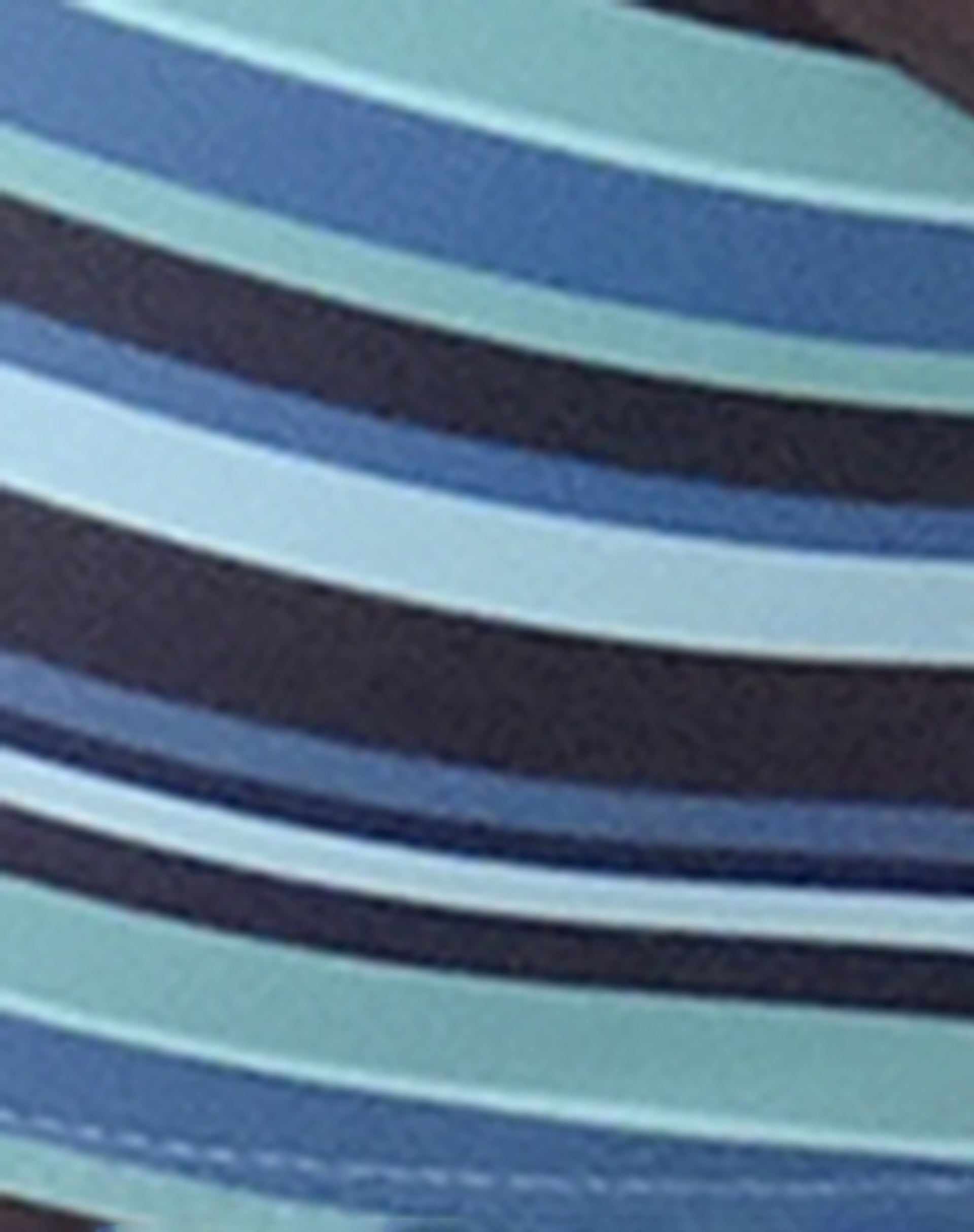 Elvina Bikini Top in Stripe Blue with Brown Binding