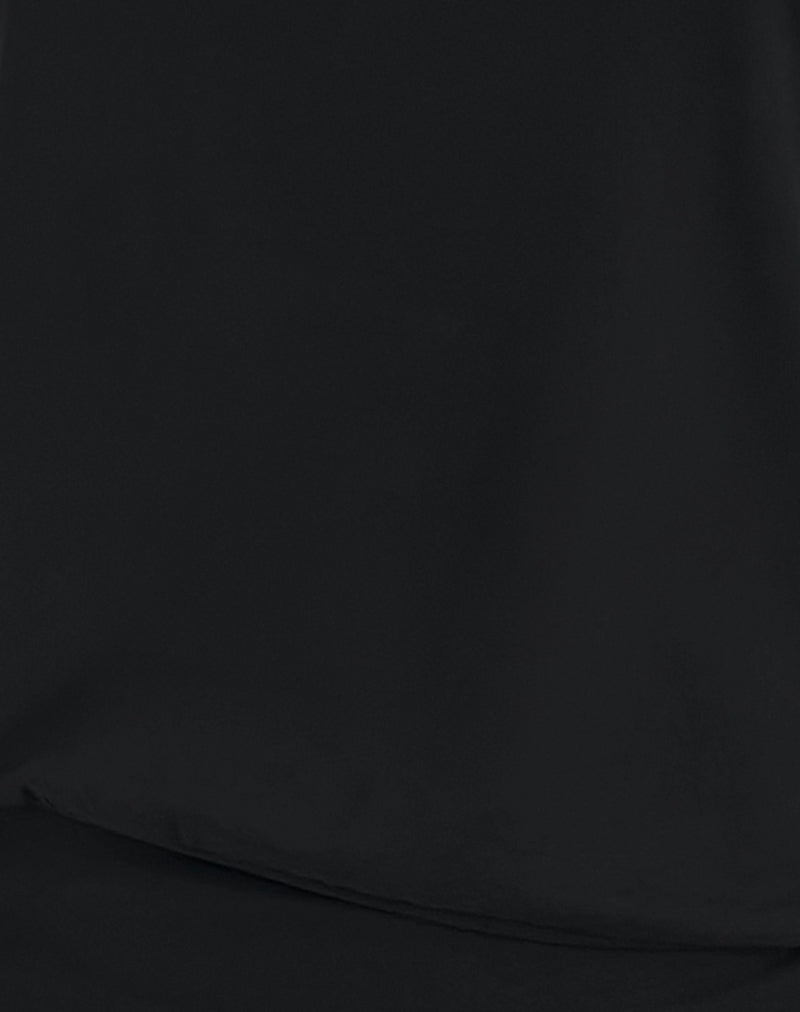 Elysian Asymmetric Top in Cupro Black