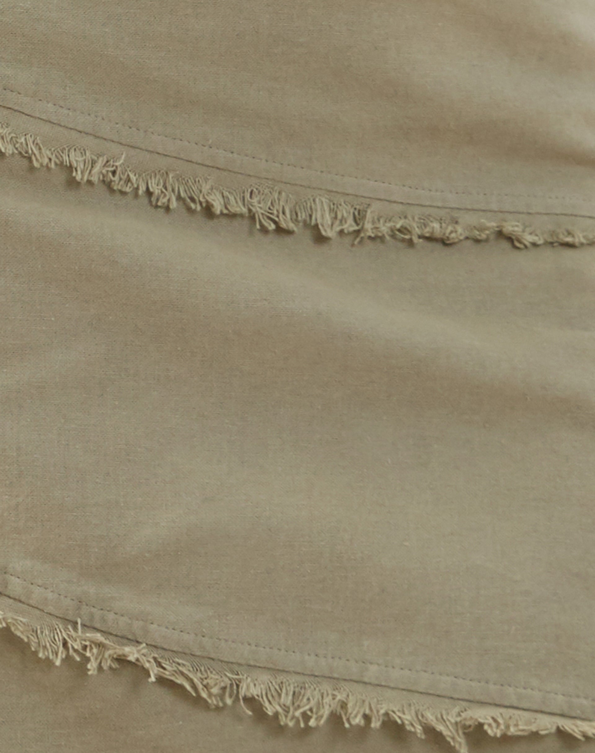 Ralna Asymmetric Midi Skirt in Linen Slate Green
