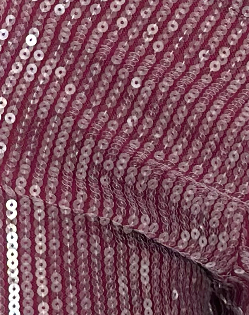 Erna Micro Shorts in Clear Sequin Maroon