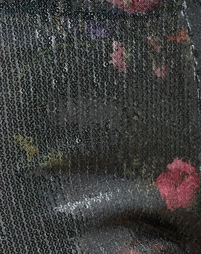 Erna Micro Shorts in Sequin Vintage Flower