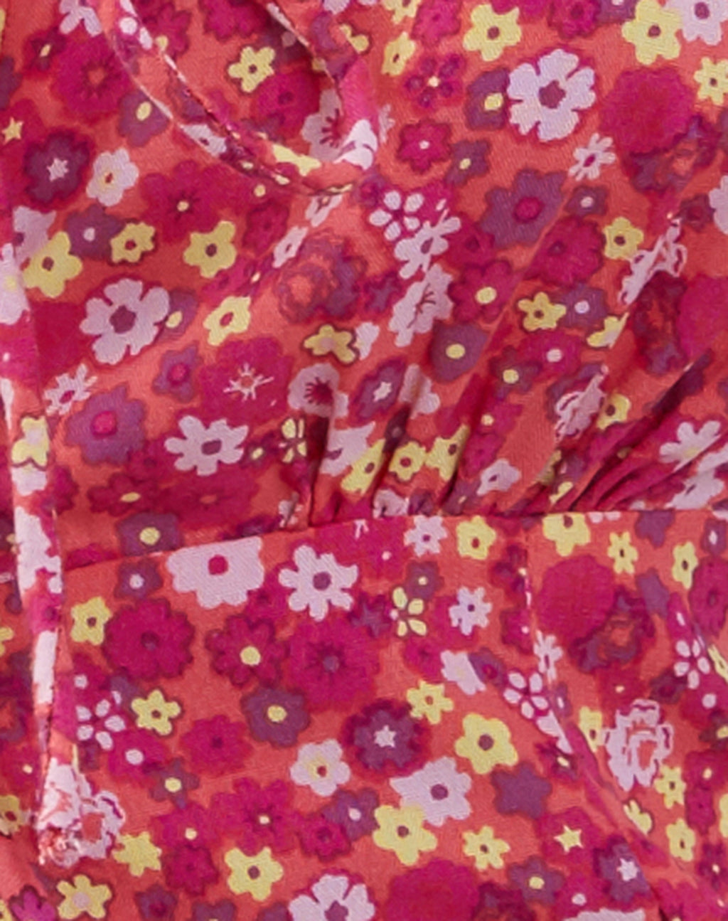 Esau Tie Front Top in Ditsy Floral Pink