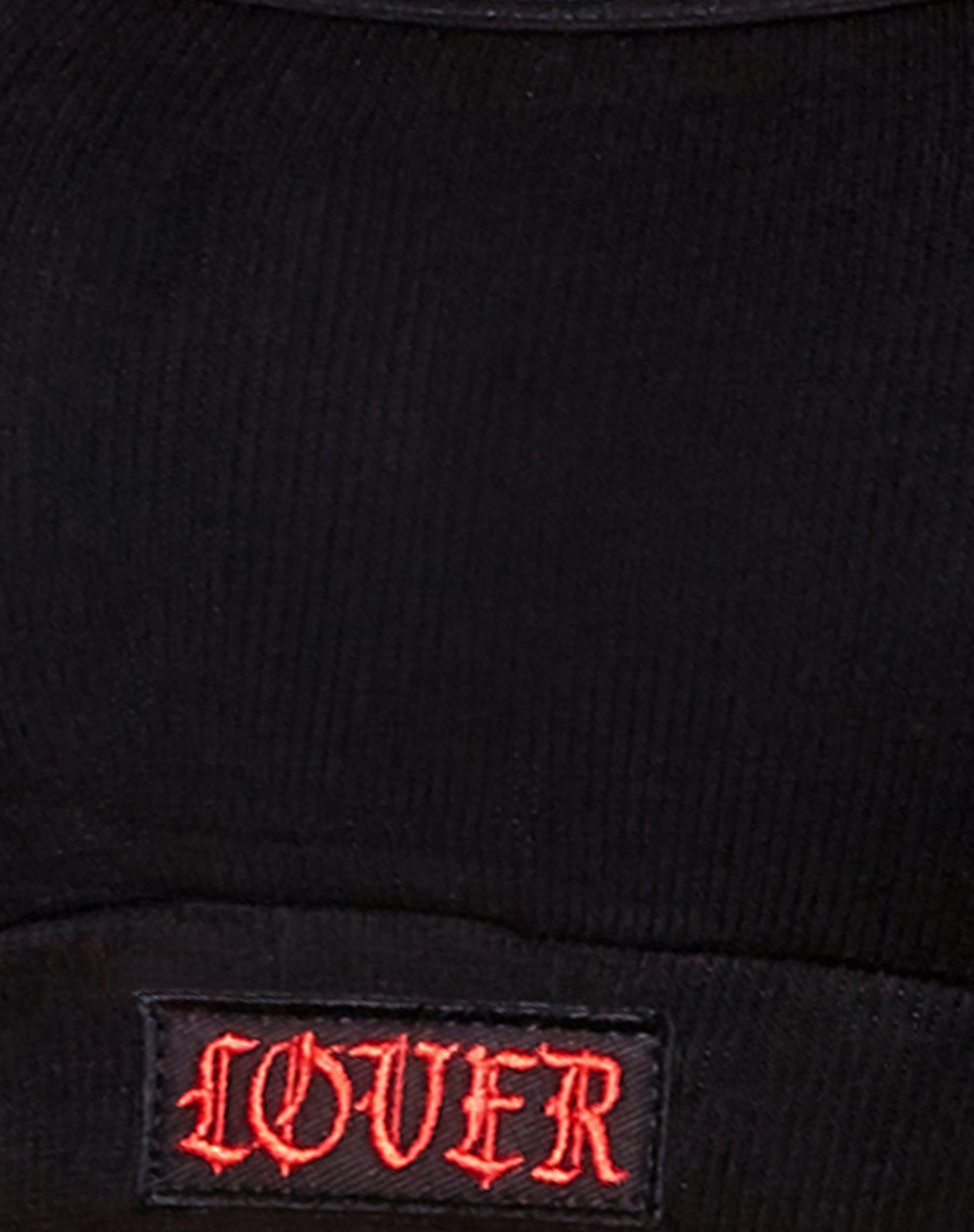 Esmera Long Sleeve Top in Black 'Lover' Embro