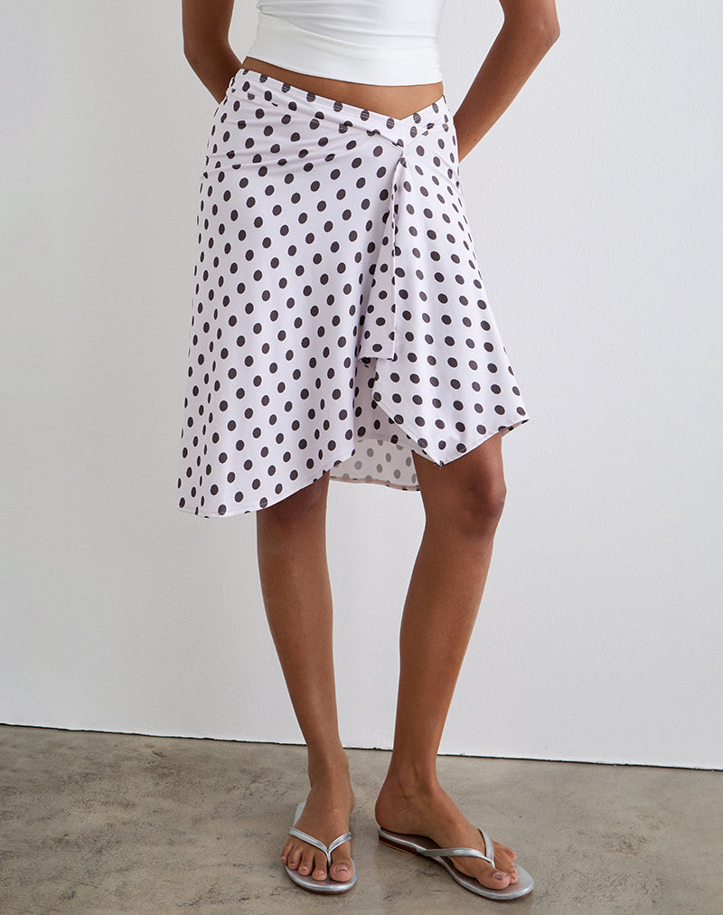 Esmeray Midi Skirt in Retro Polka Dot