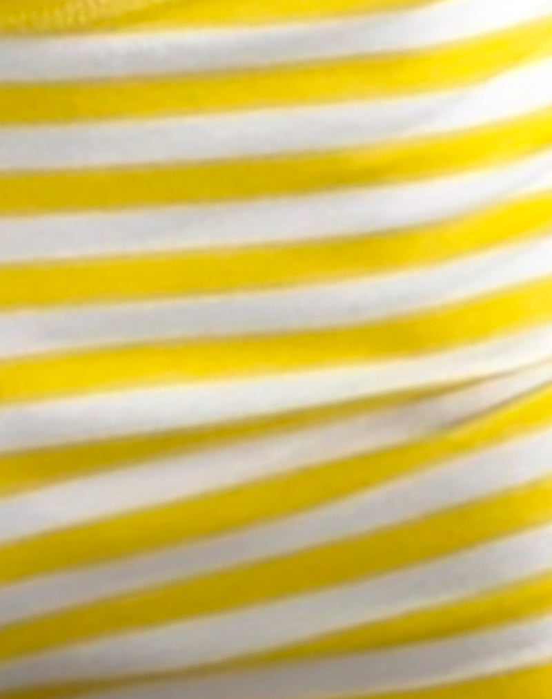 Eunia Micro Shorts in Yellow and White Stripe
