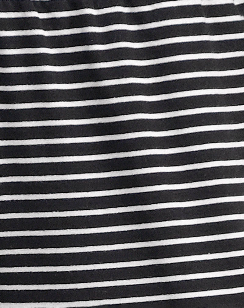 Eunice Trouser in Black and White Stripe