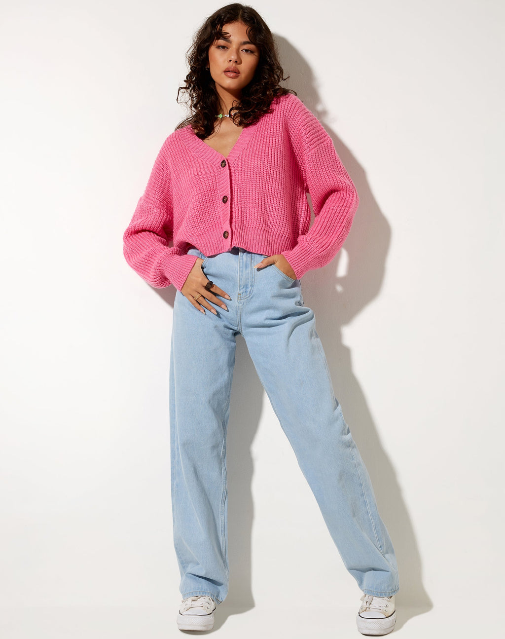 Faya Cardigan in Bubblegum Pink