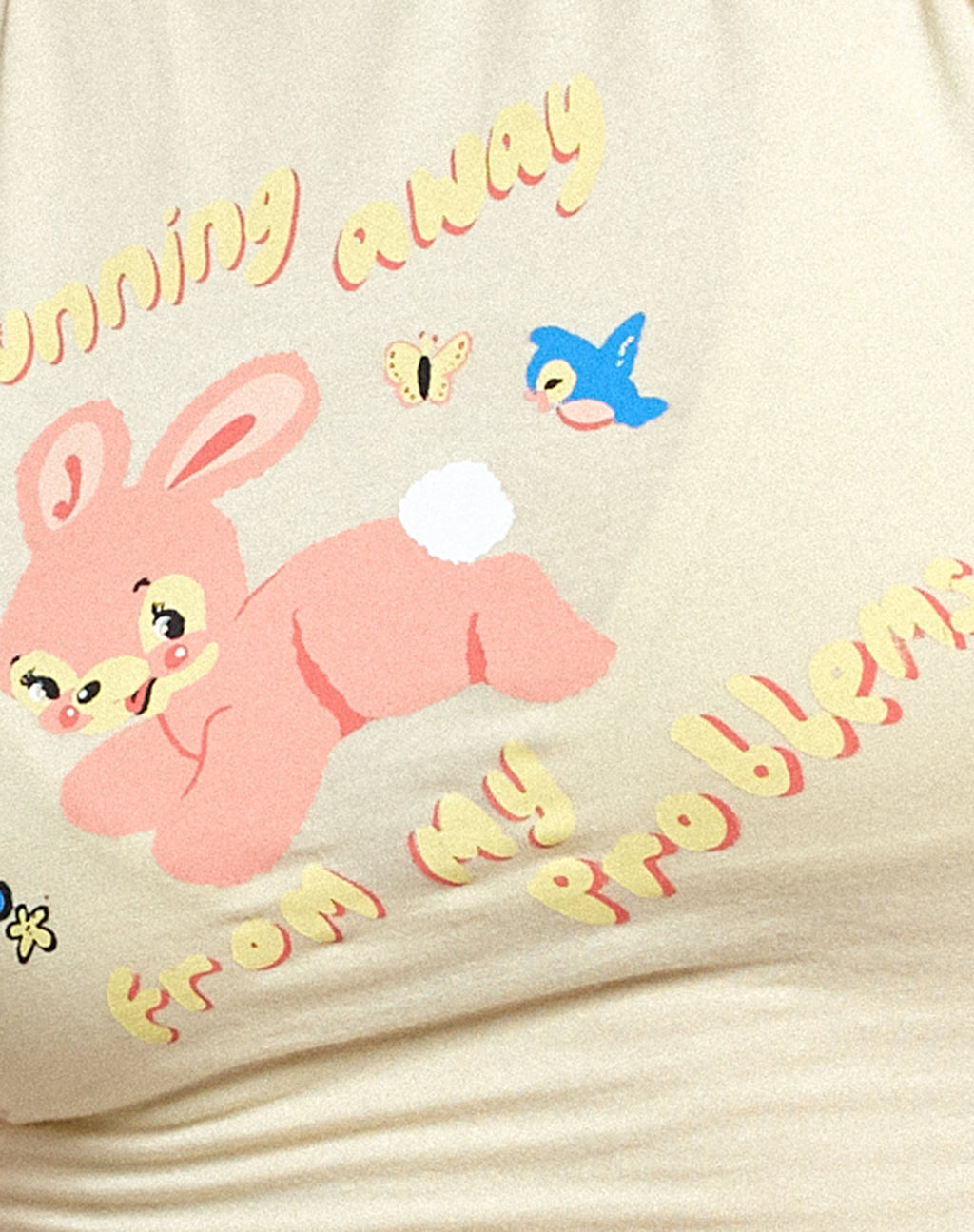 Gimon Crop Top in Buttercream Running Away