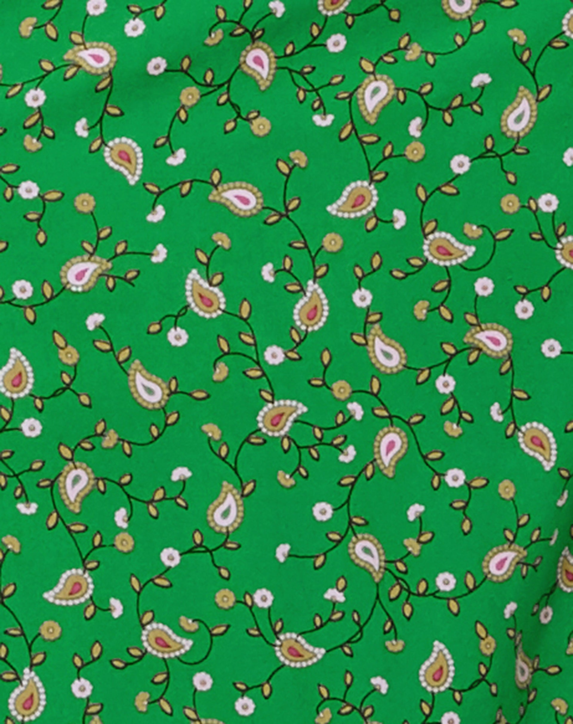 Herbert Midi Dress in Paisley Fun Green