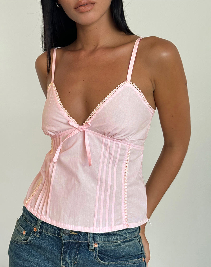 JEPUNI CAMI TOP LIGHT PINK POPLIN