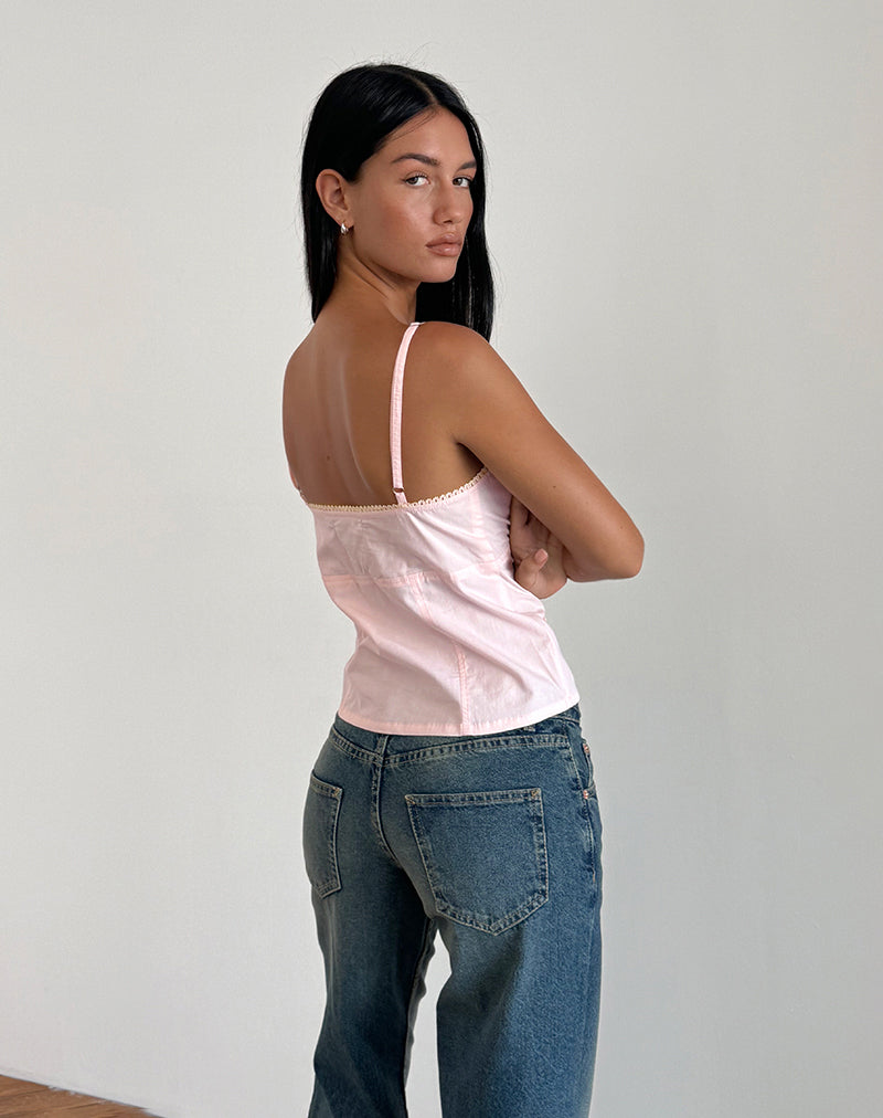 JEPUNI CAMI TOP LIGHT PINK POPLIN