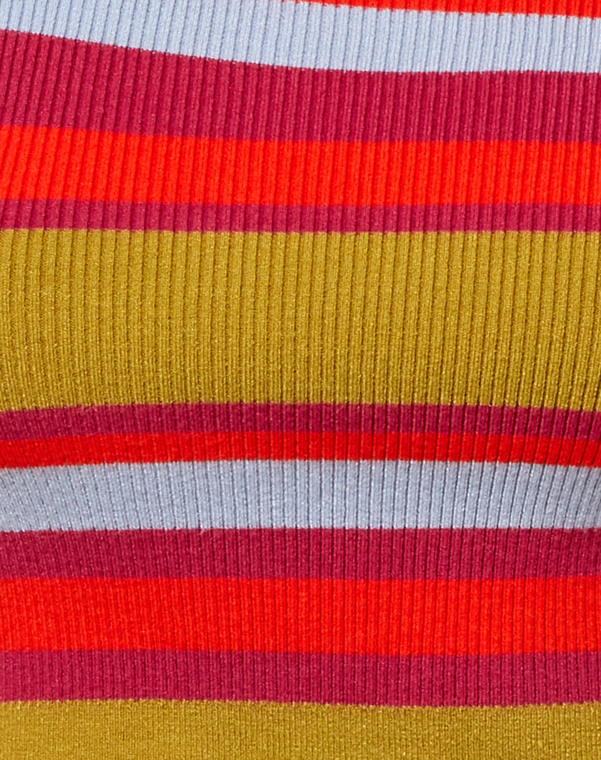 Josea Top in Stripe Palm Orange Purple and Blue