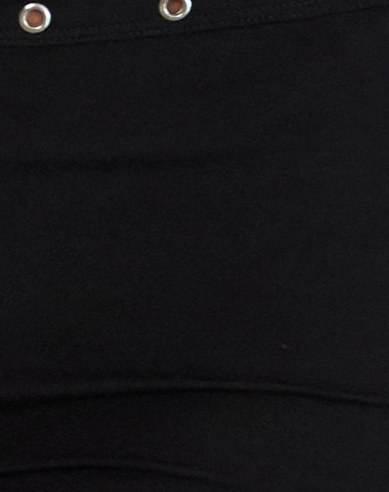 Kento Hot Pant in Black with Eyelets