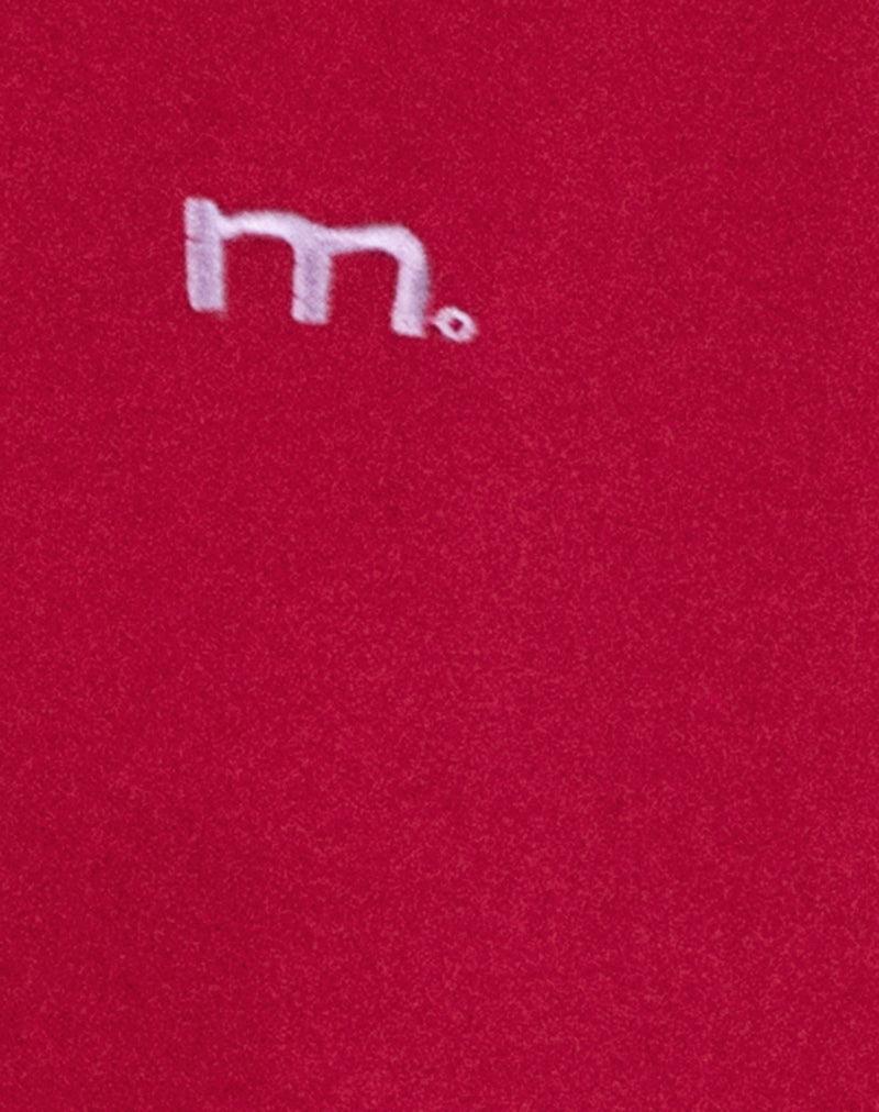 Kamari Hoodie in Adrenaline Red with Violet M Embroidery