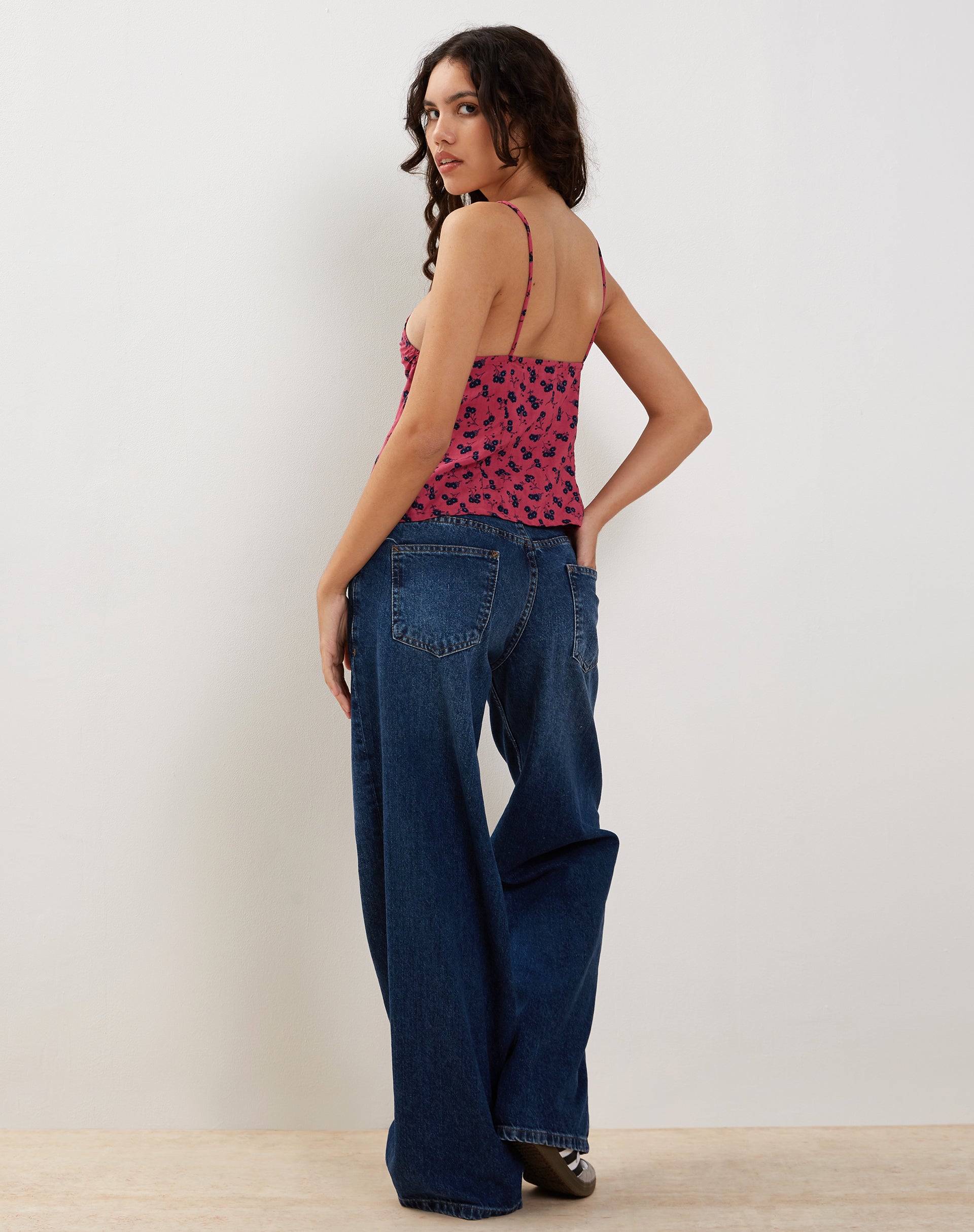 Kamari Cami Top in Raspberry Floral