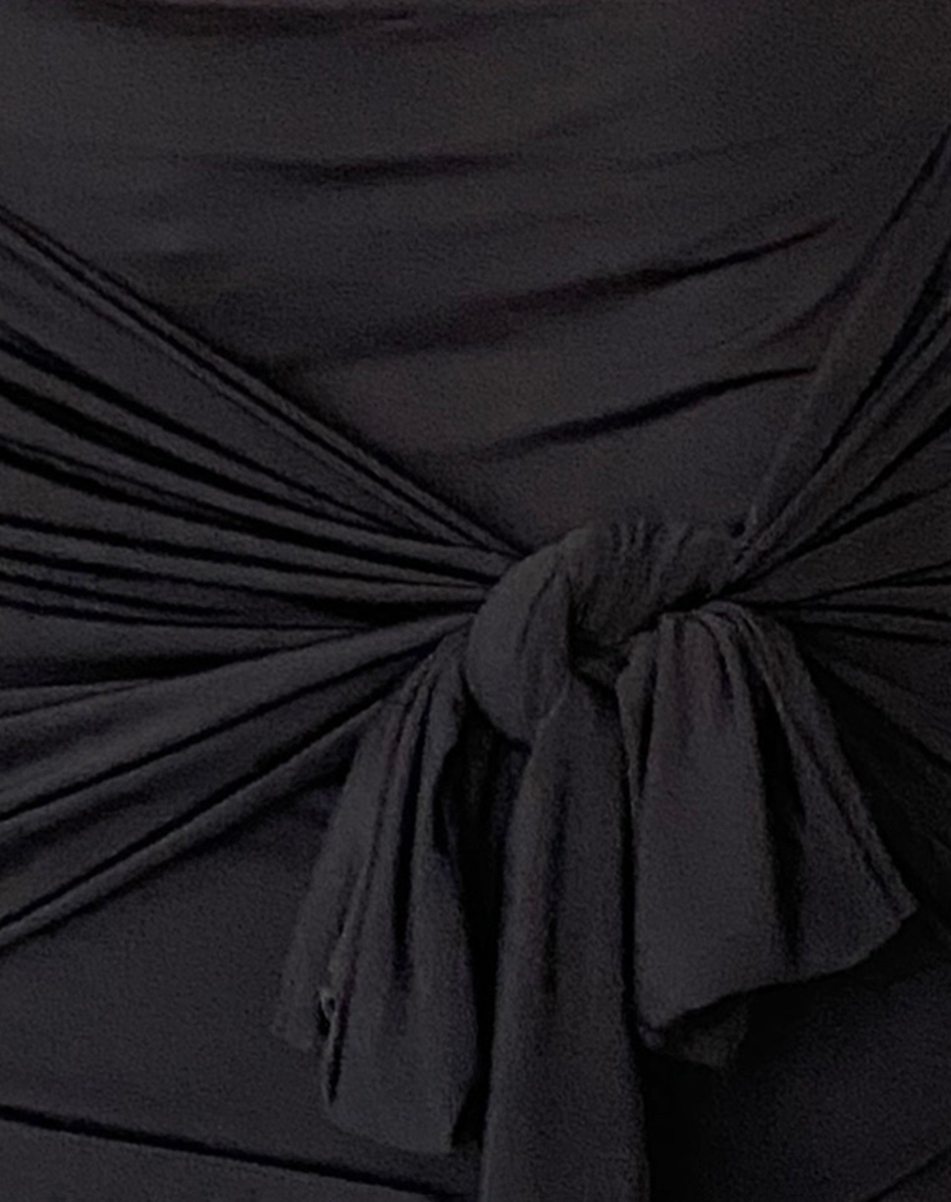 Kass Bow Detail Mini Skirt in Slinky Black