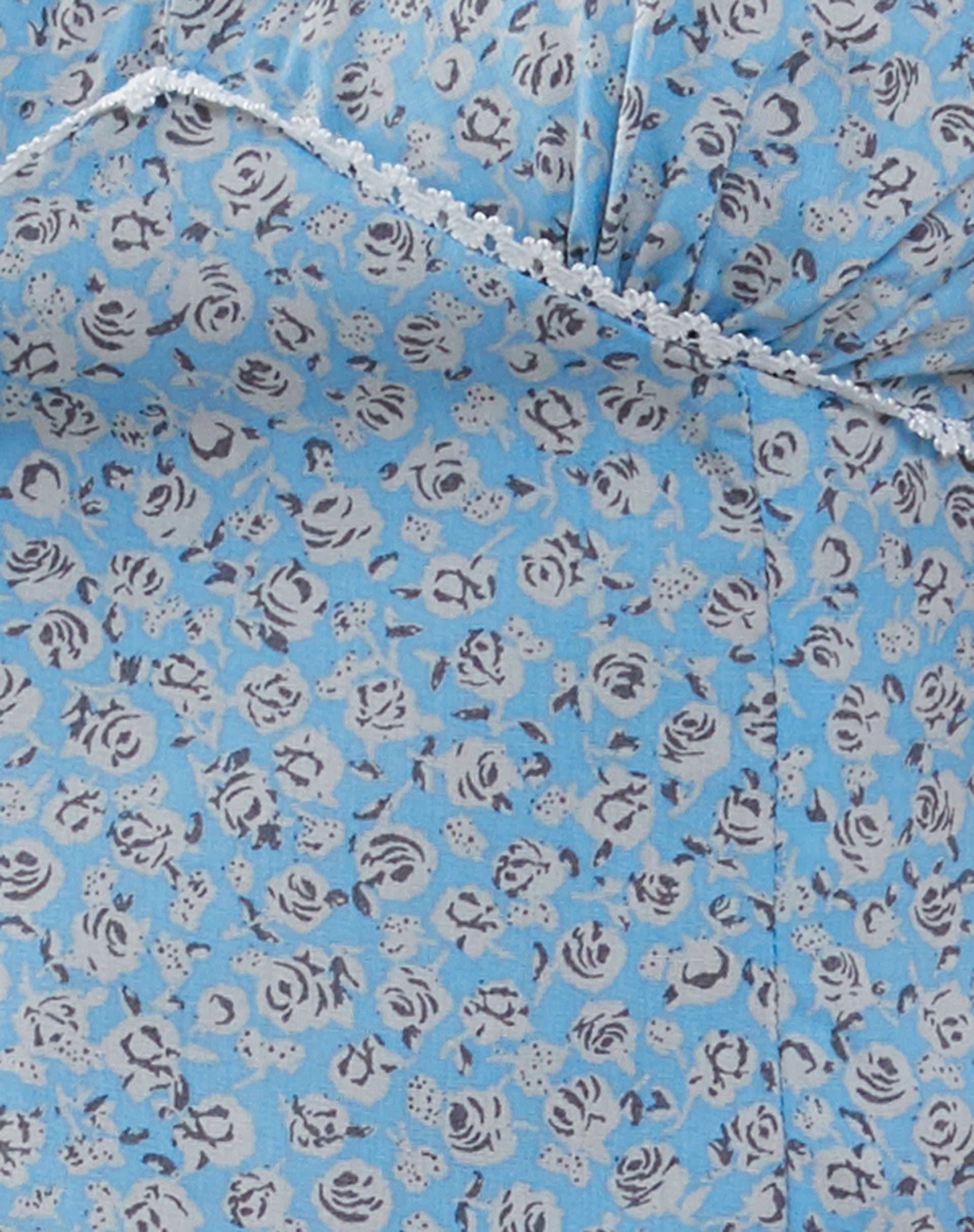Laz Top in Ditsy Rose Blue