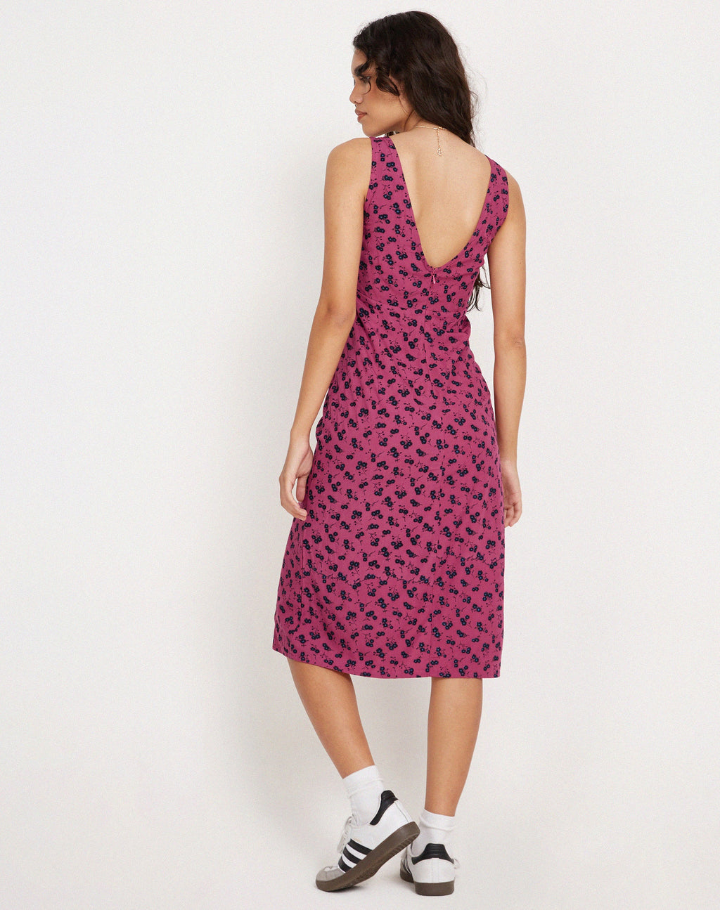 Lieva Midi Dress in Raspberry Floral