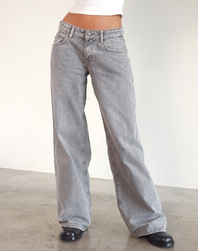 LOW RISE ROOMY GREY WASH