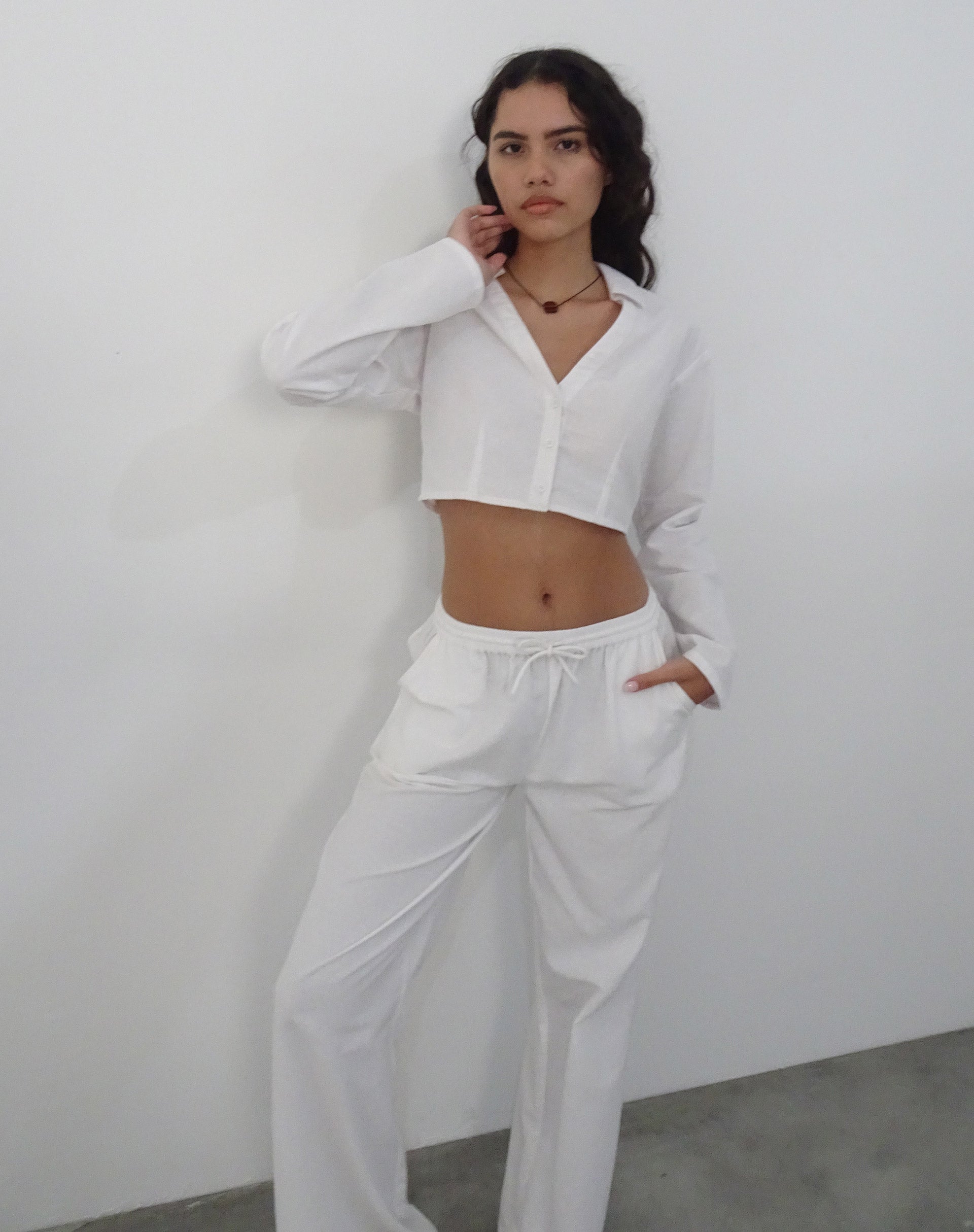 Lyse Super Cropped Shirt in White