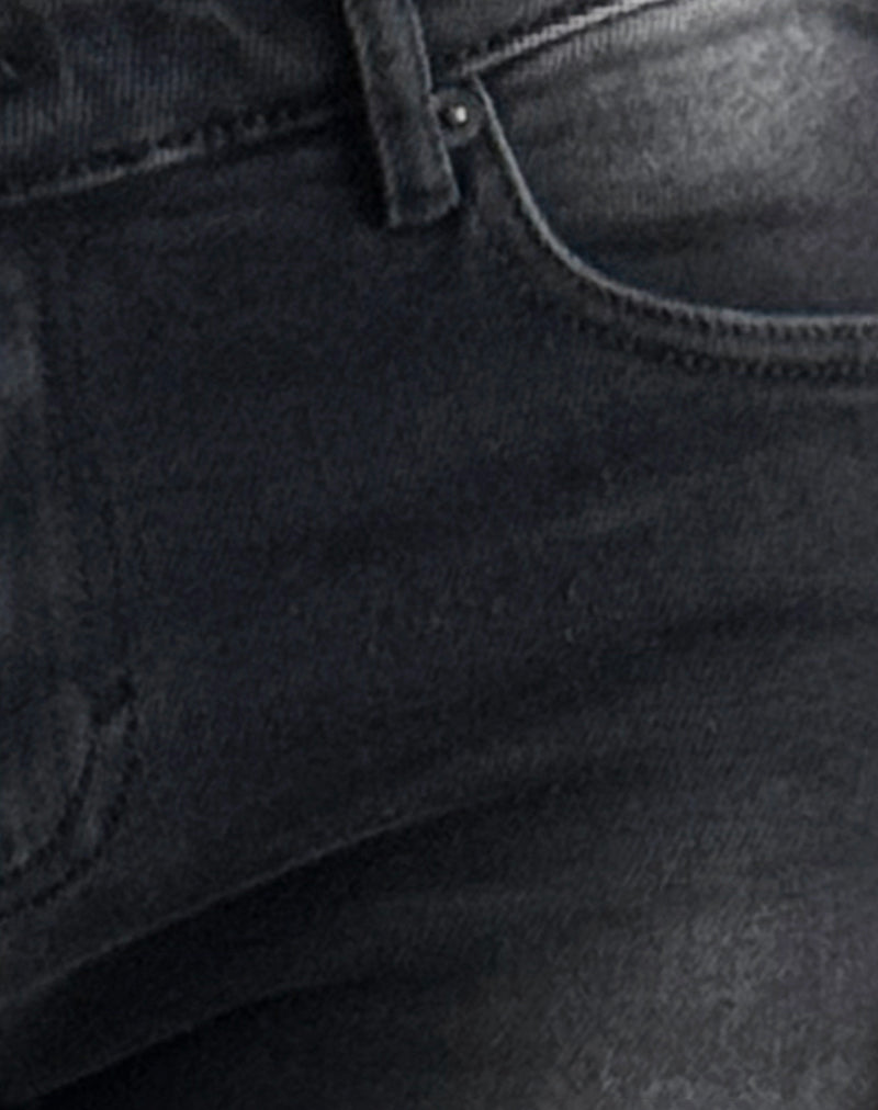 Low Rise Flared Jeans in Extreme Black