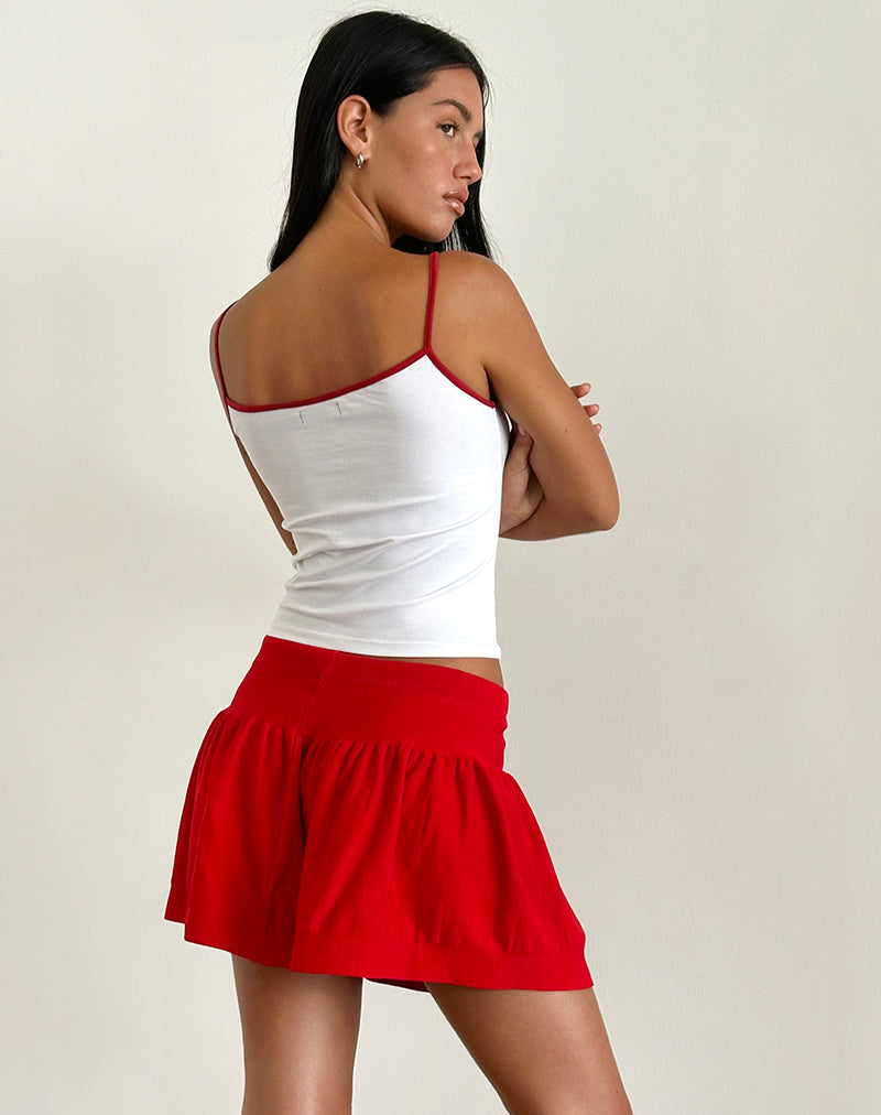 Maddy Mini Skirt in Red Knit