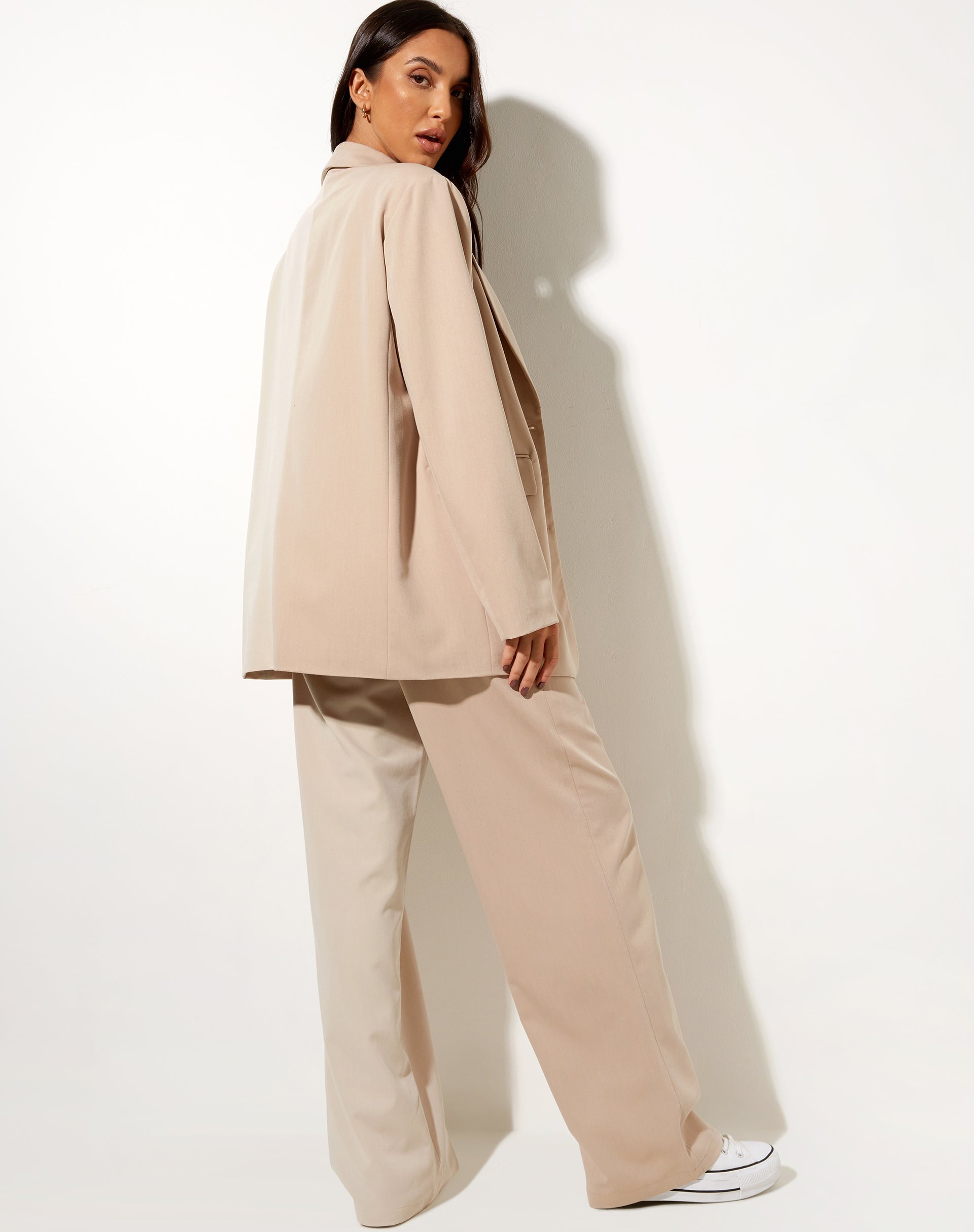 Maiwa Blazer in Contrast Tan and Beige
