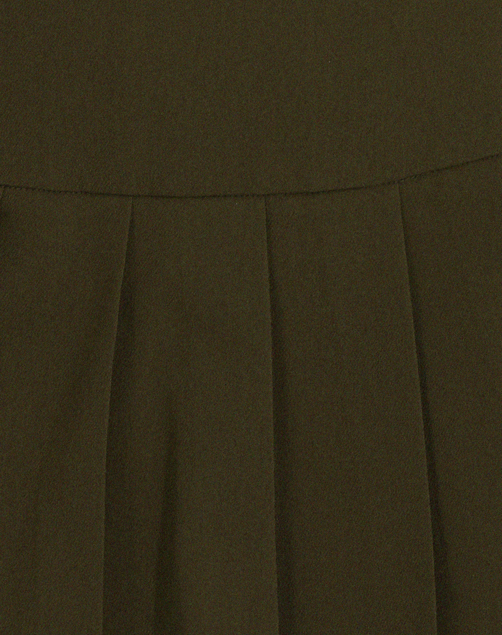 Casini Pleated Micro Skirt in Dark Khaki