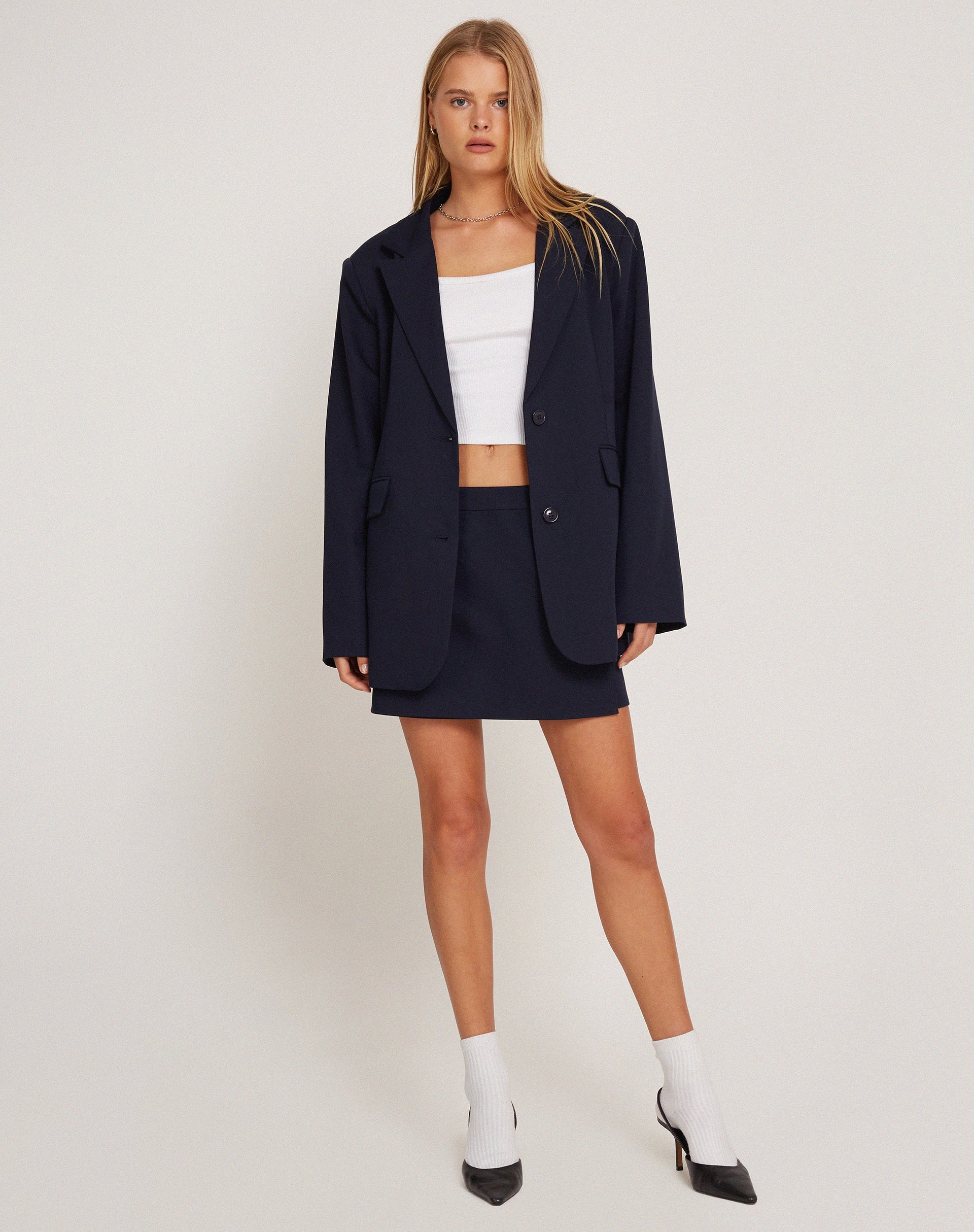 Lolana Mini Wrap Skort in Tailoring Navy